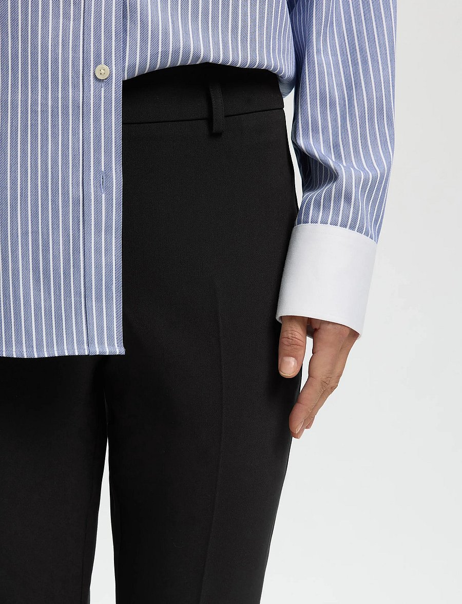 Selected - SLFSLIM RITA KICK FLARED CROPPED MW PANT - schlaghosen - black - 4
