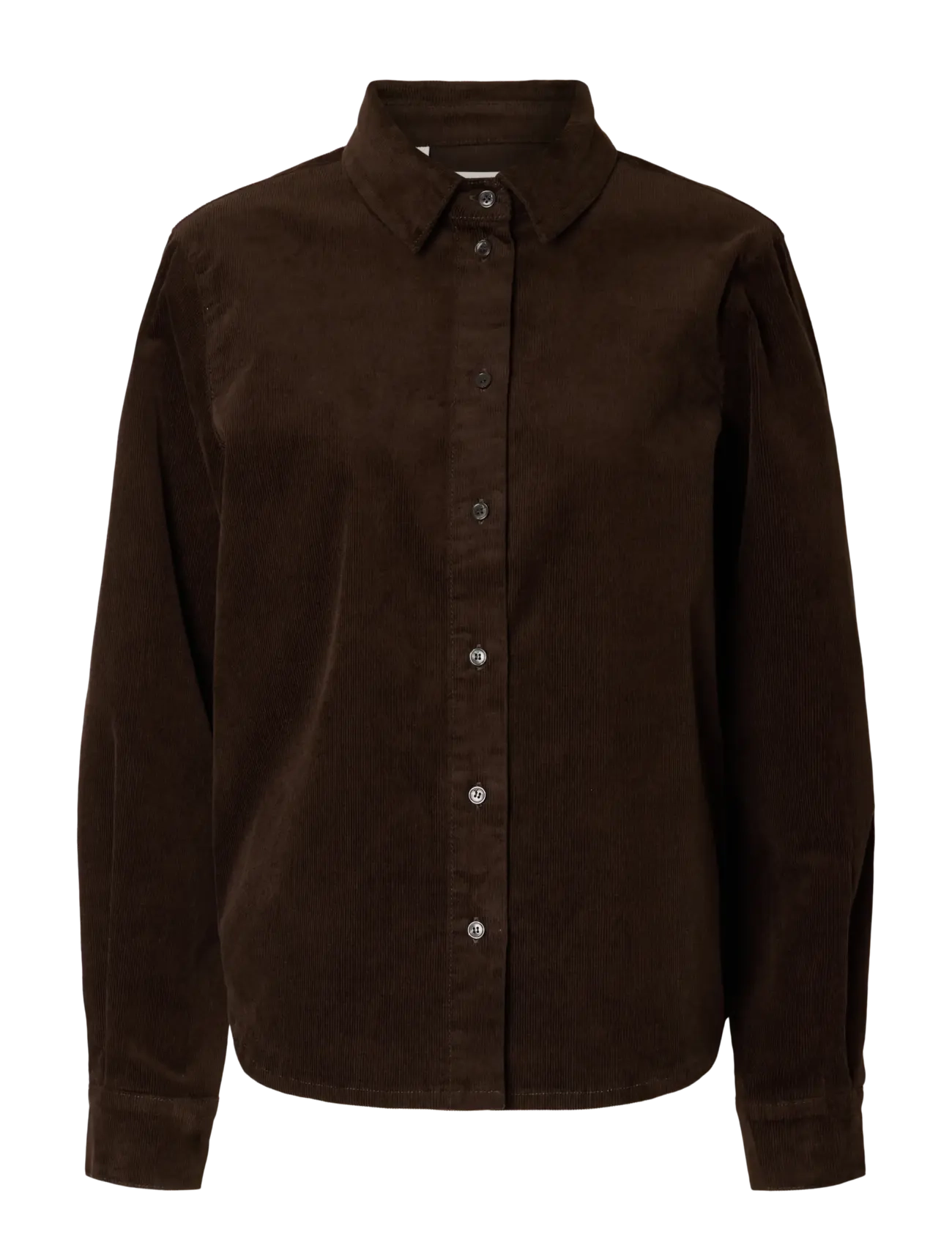 Selected SLWRUNA LS REGULAR CORD SHIRT NOOS - Tøj - DELICIOSO / brown