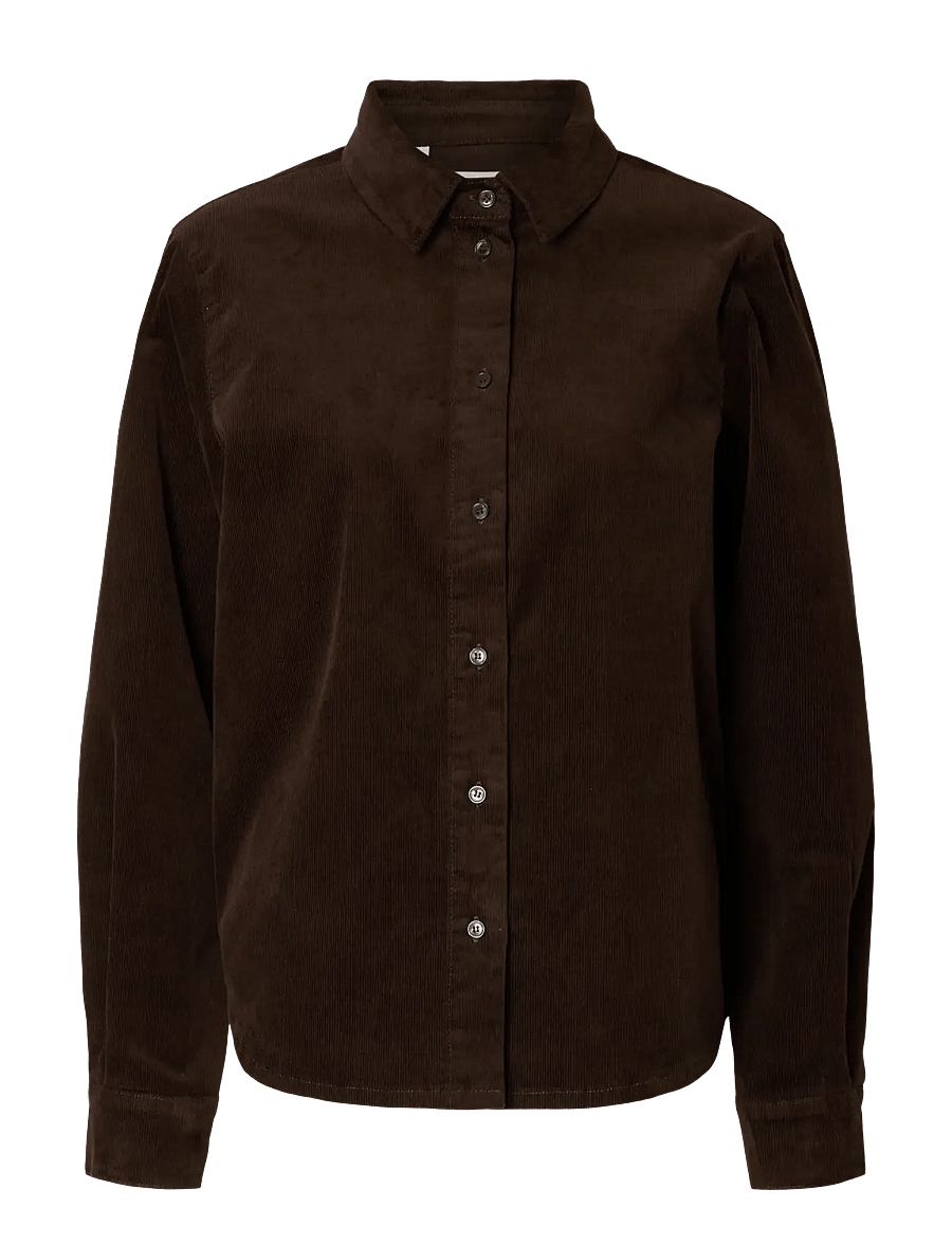 Selected - SLWRUNA LS REGULAR CORD SHIRT NOOS - langärmlige hemden - delicioso - 0