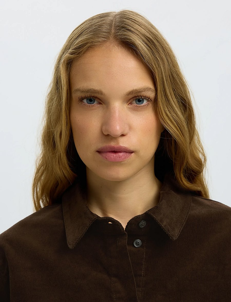 Selected - SLWRUNA LS REGULAR CORD SHIRT NOOS - langärmlige hemden - delicioso - 3