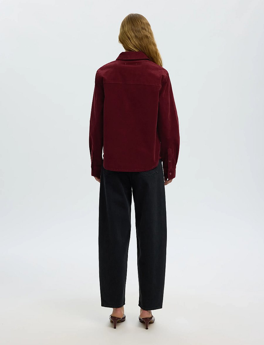 Selected - SLWRUNA LS REGULAR CORD SHIRT NOOS - pikkade varrukatega särgid - tawny port - 2