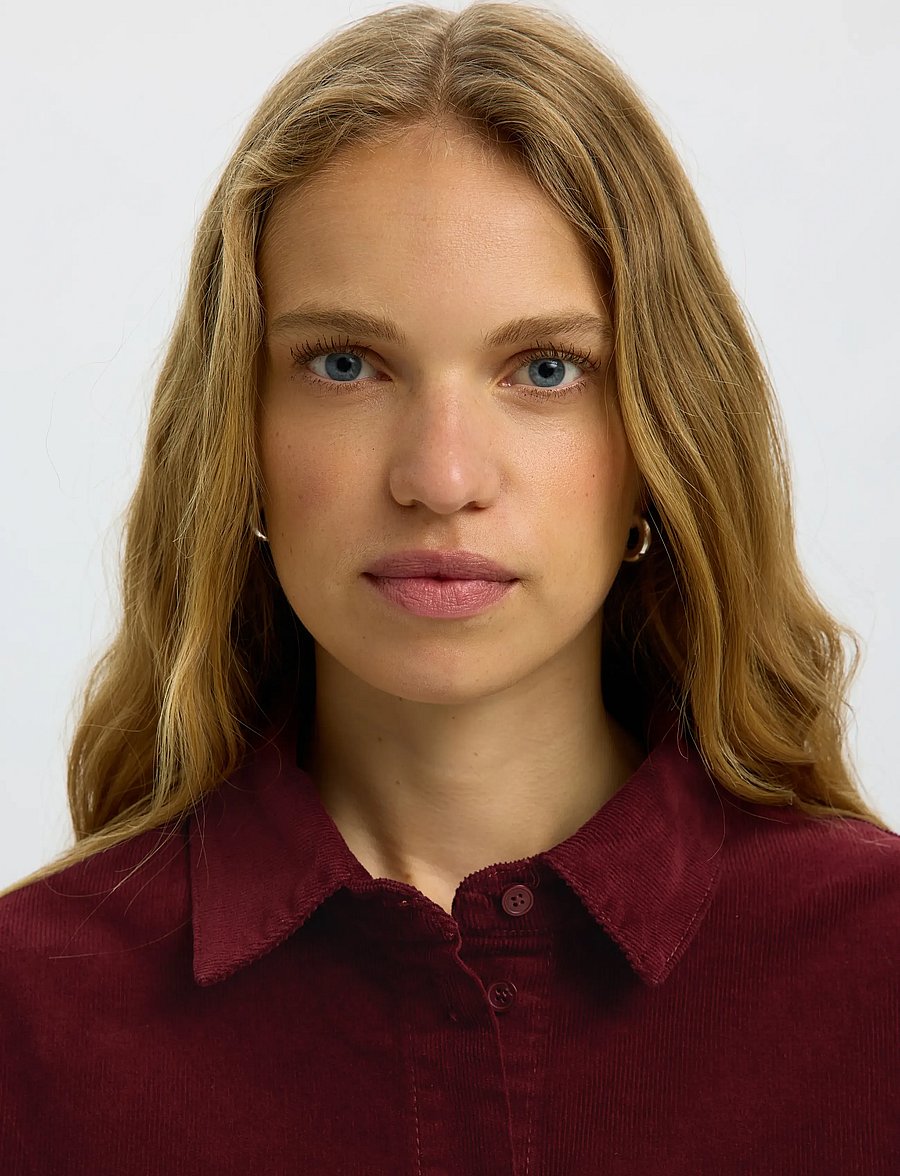 Selected - SLWRUNA LS REGULAR CORD SHIRT NOOS - pikkade varrukatega särgid - tawny port - 4