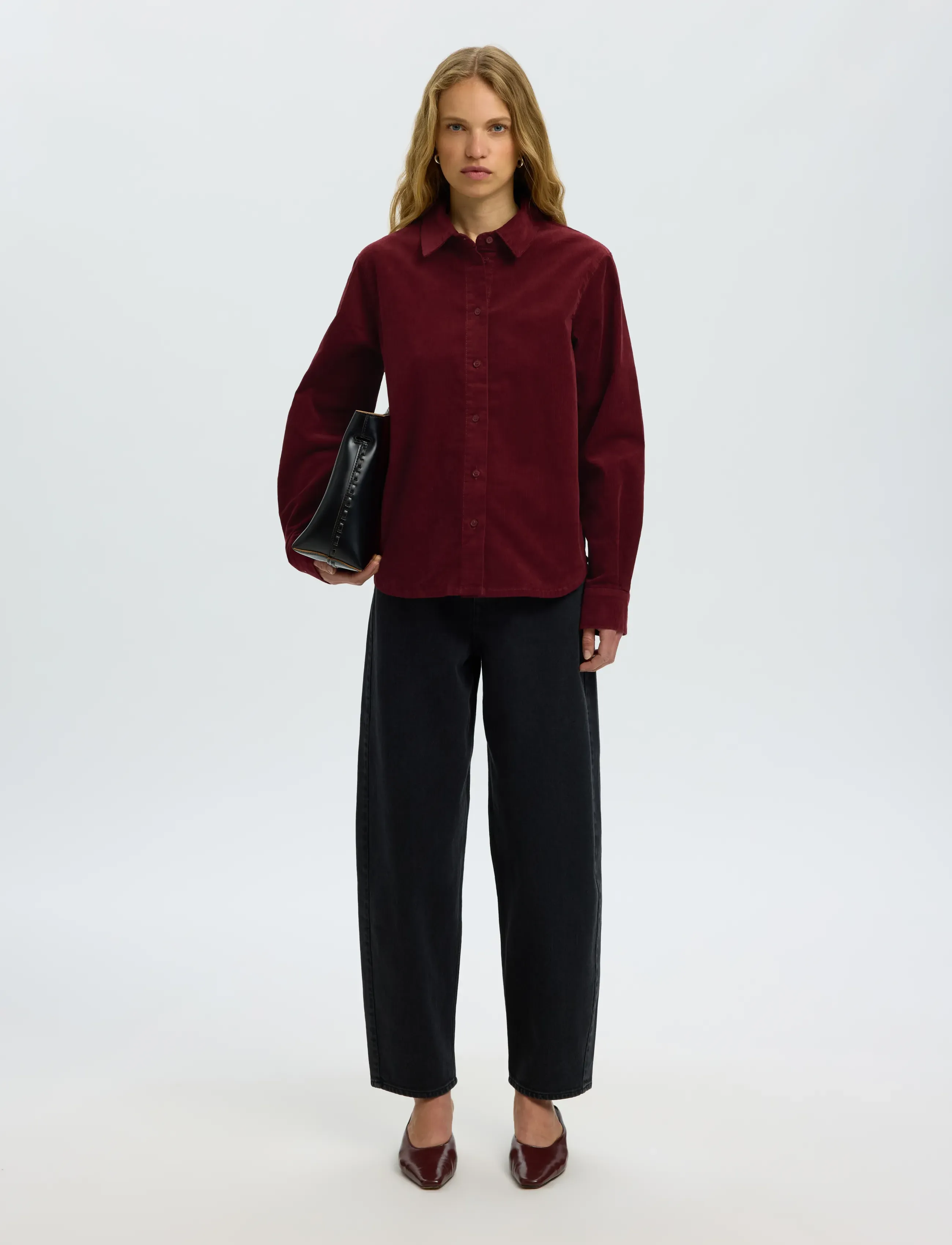 Selected - SLWRUNA LS REGULAR CORD SHIRT NOOS - pikkade varrukatega särgid - tawny port - 5
