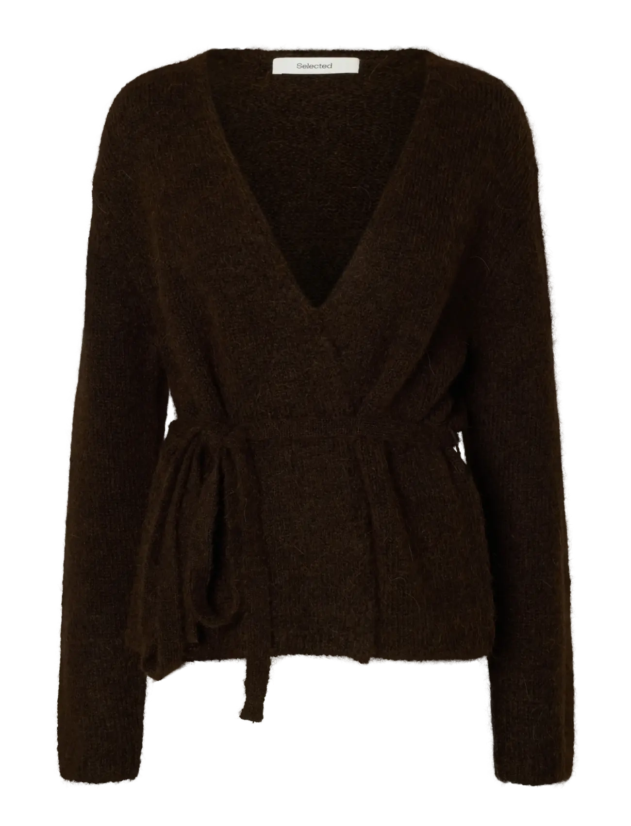 Selected SLFGABRIELLA LS KNIT BELT CARDIGAN - Cardigans - DELICIOSO / brown