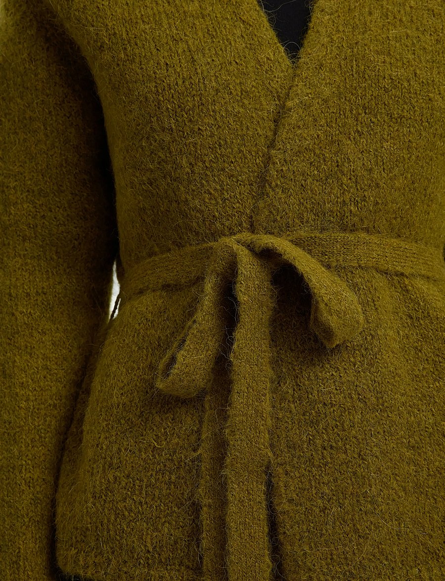 Selected - SLFGABRIELLA LS KNIT BELT CARDIGAN - strickjacken - fir green - 5