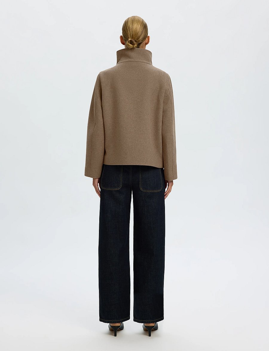 Selected - SLWZIA-ZOE WOOL BLEND JACKET - fallen rock - 2