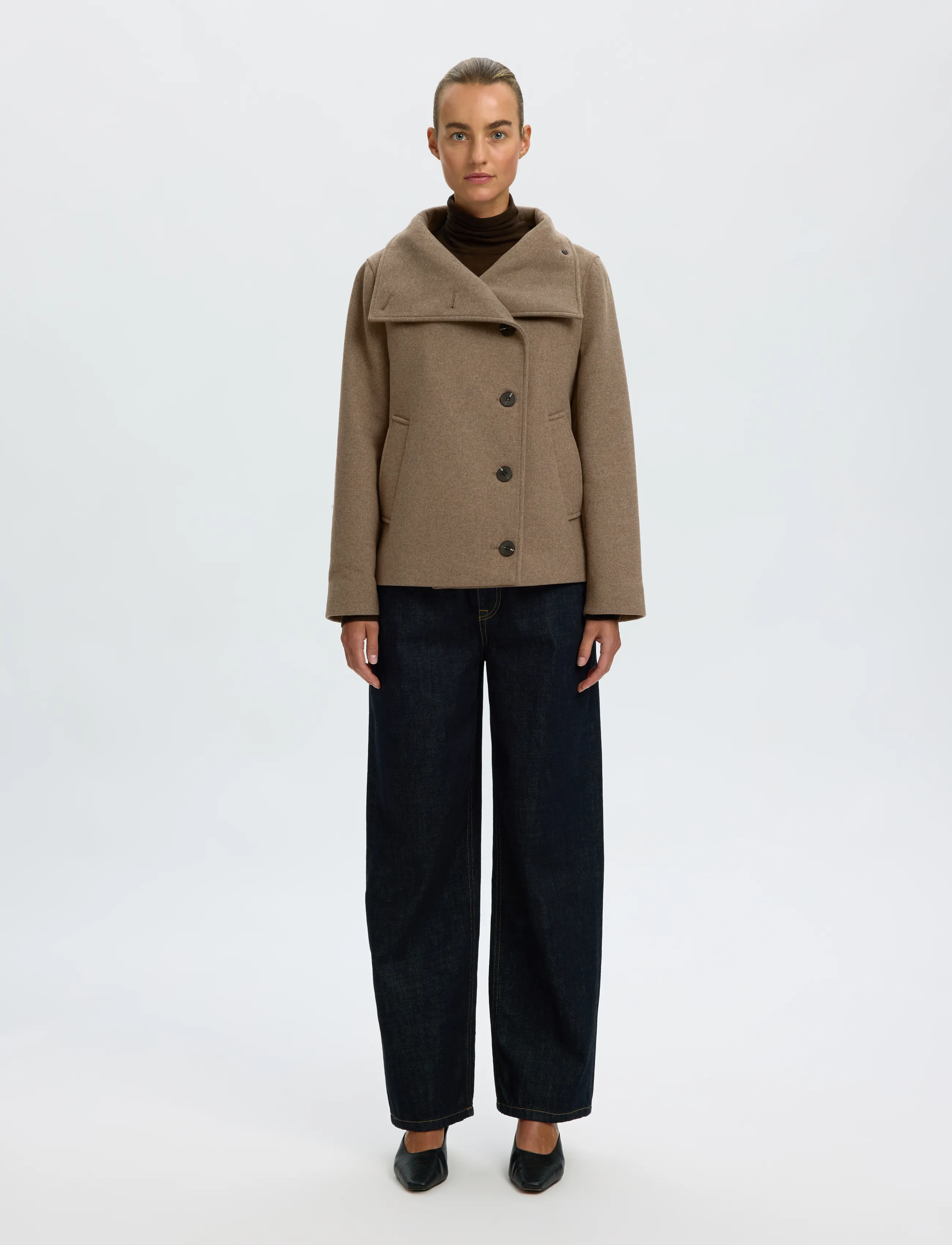 Selected - SLWZIA-ZOE WOOL BLEND JACKET - fallen rock - 3