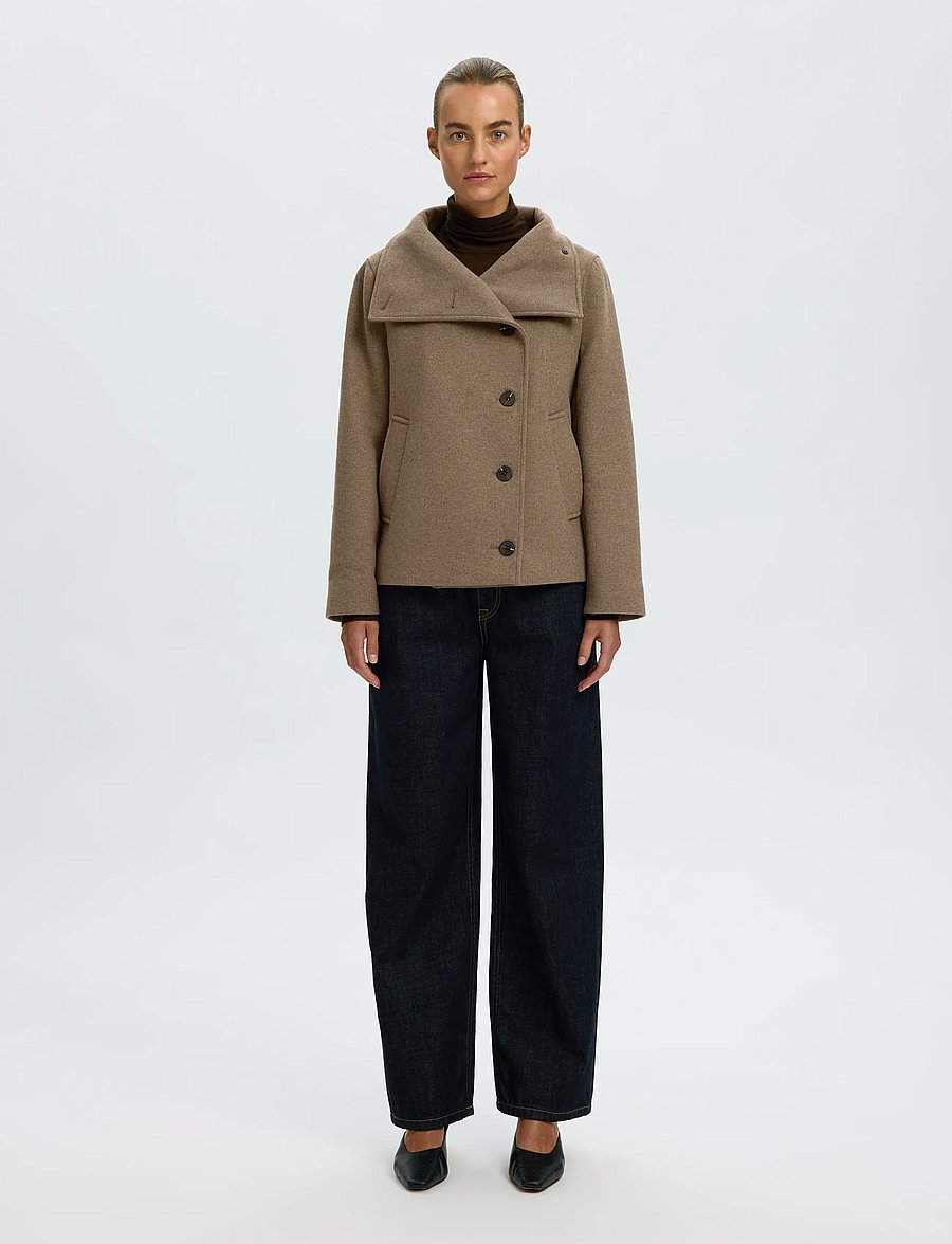 Selected - SLWZIA-ZOE WOOL BLEND JACKET - fallen rock - 3