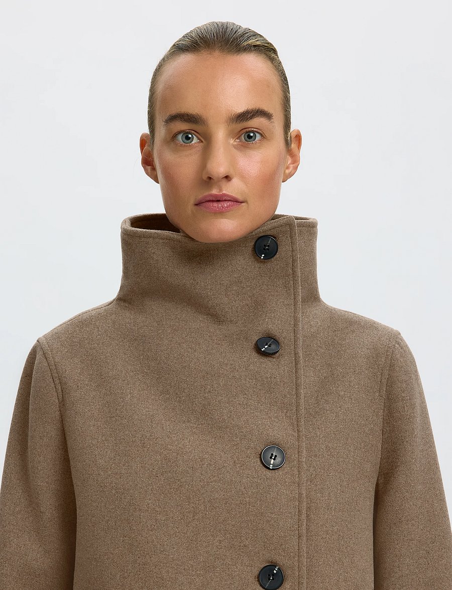 Selected - SLWZIA-ZOE WOOL BLEND JACKET - fallen rock - 4