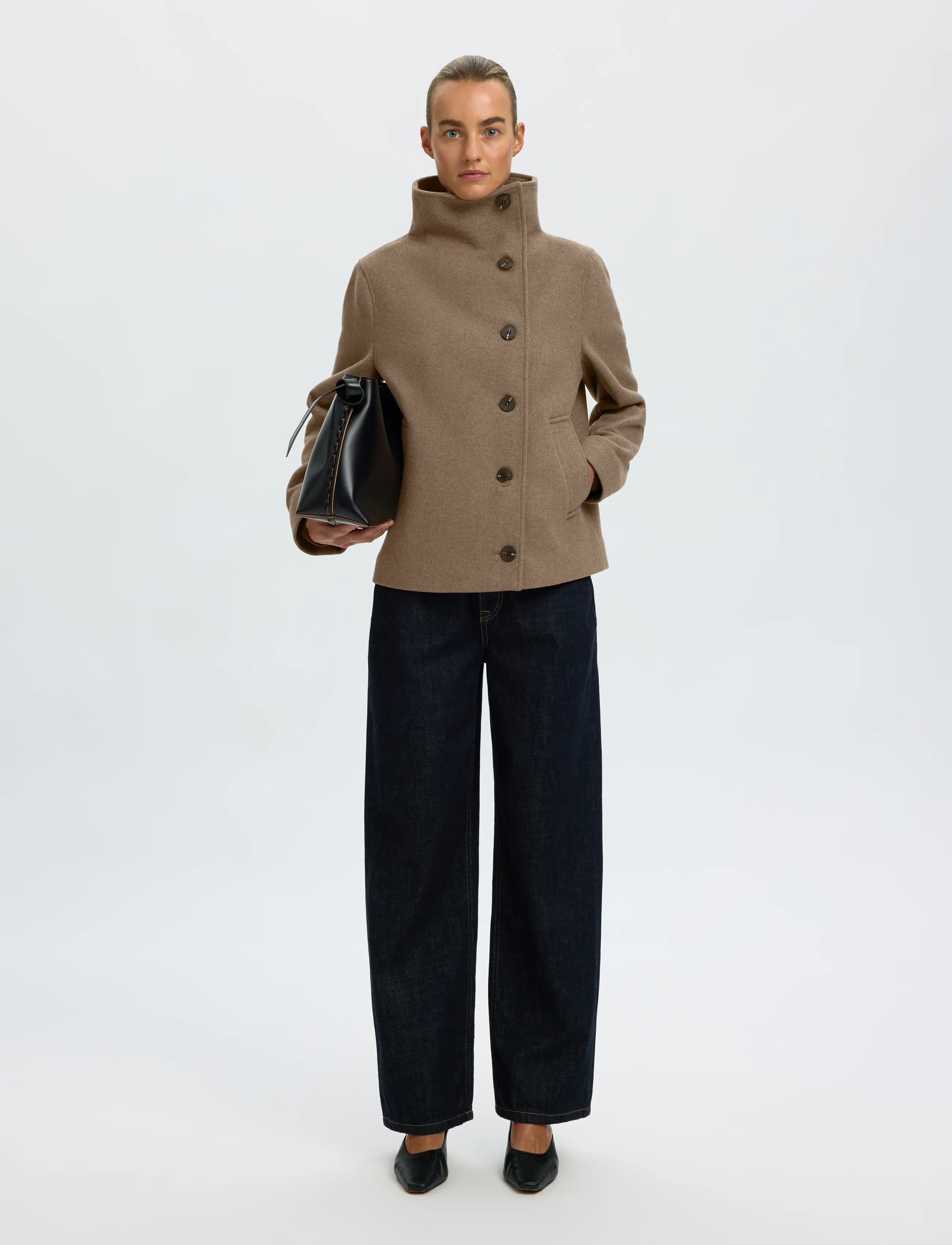 Selected - SLWZIA-ZOE WOOL BLEND JACKET - fallen rock - 5