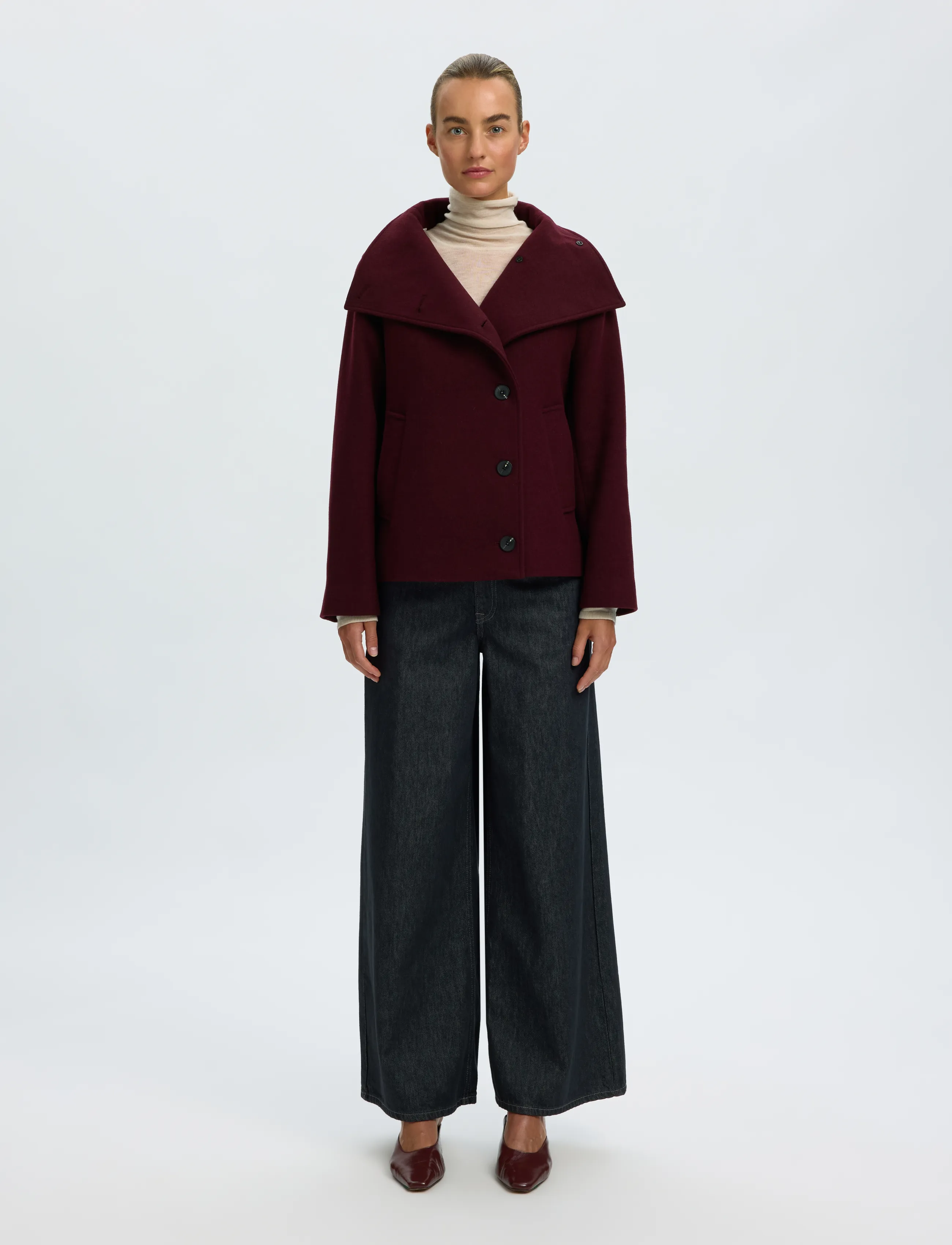 Selected - SLWZIA-ZOE WOOL BLEND JACKET - ulljackor - tawny port - 3