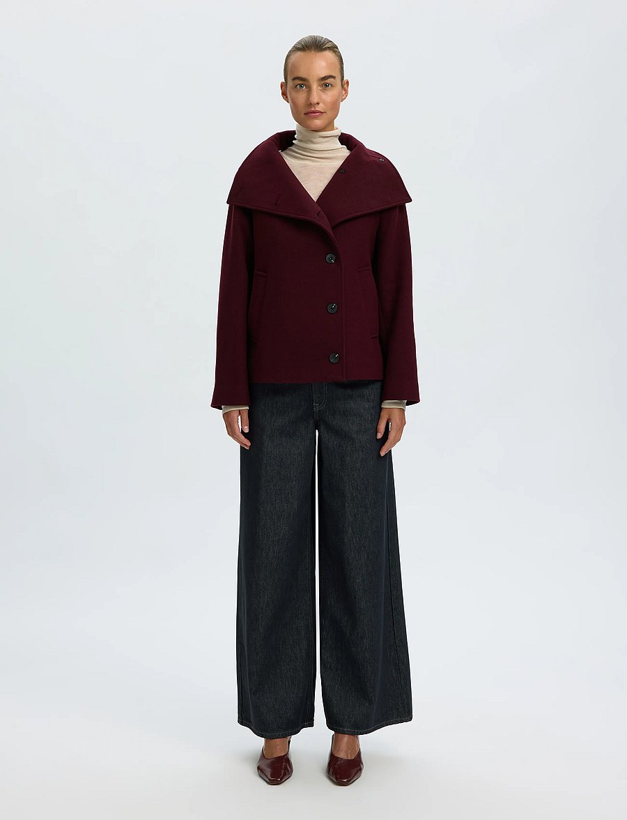 Selected - SLWZIA-ZOE WOOL BLEND JACKET - ulljackor - tawny port - 3