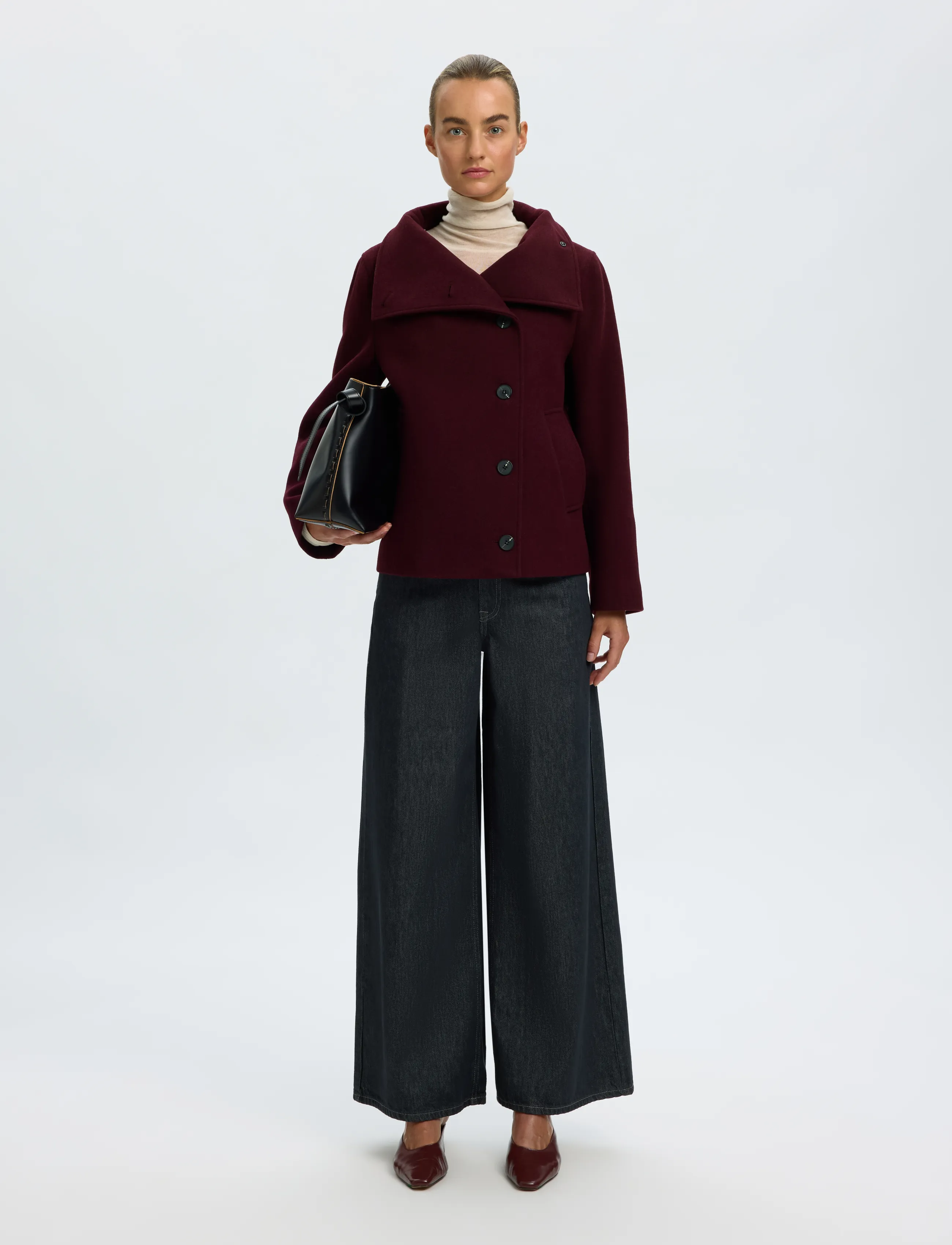 Selected - SLWZIA-ZOE WOOL BLEND JACKET - ulljackor - tawny port - 5