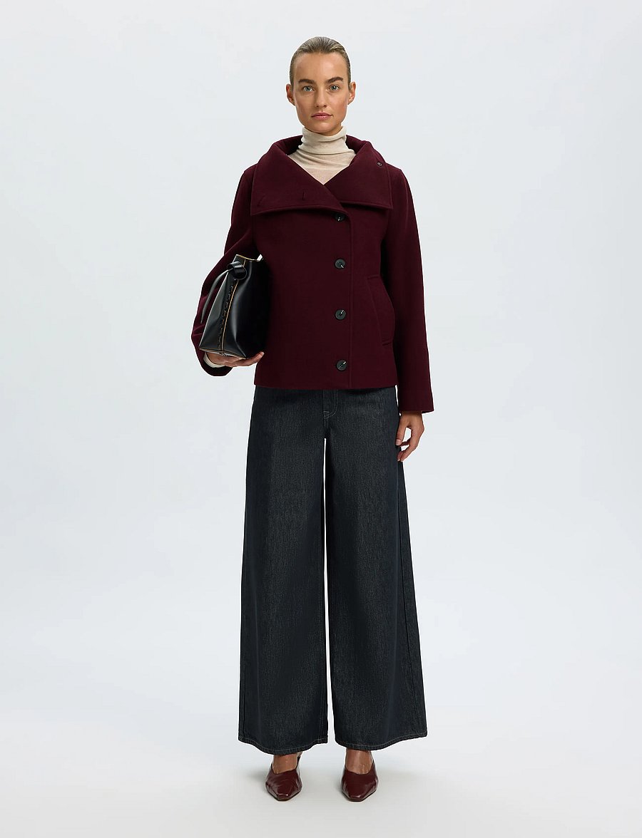 Selected - SLWZIA-ZOE WOOL BLEND JACKET - ulljackor - tawny port - 5