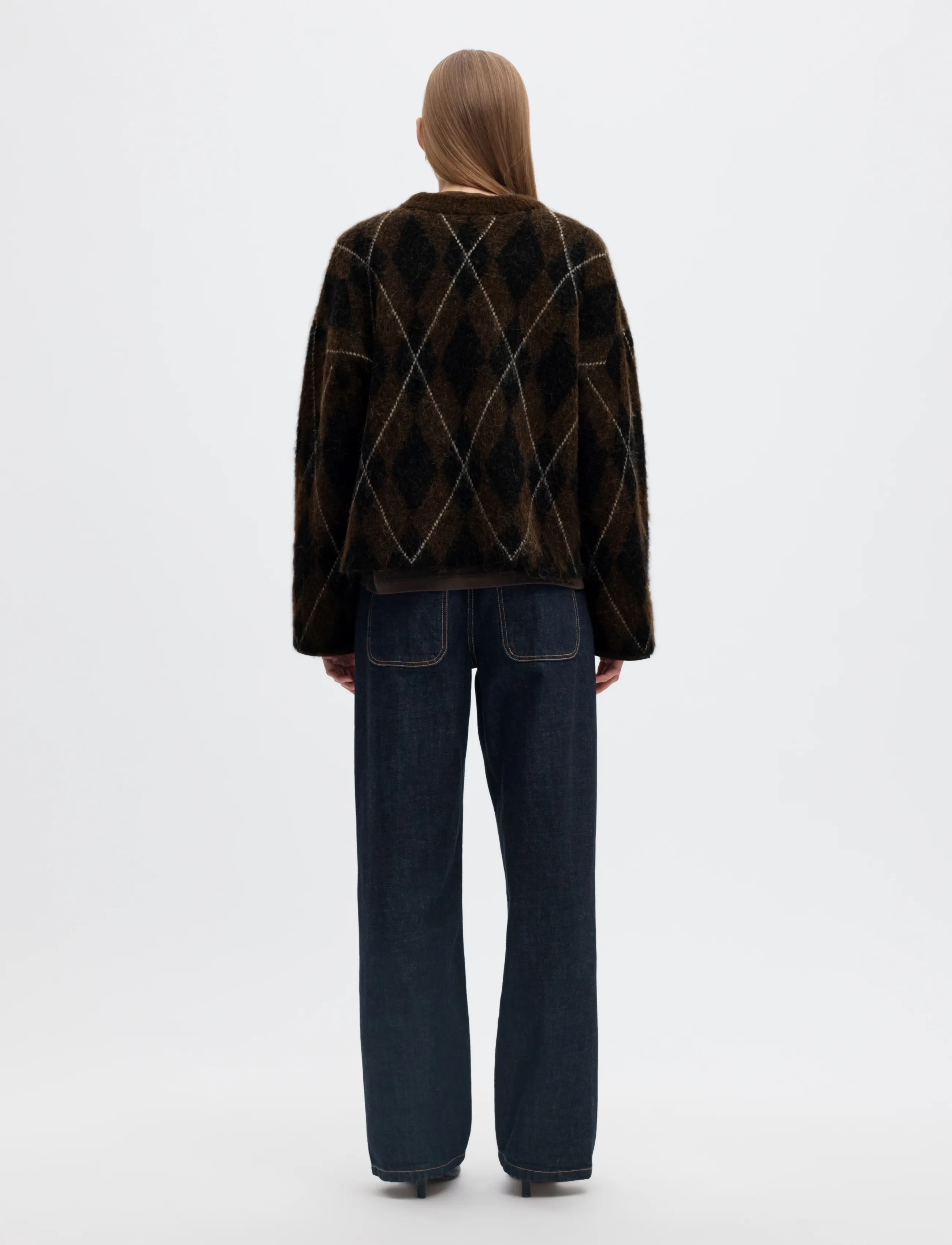 Selected - SLWLULU BRUSHED ARGYLE KNIT O-NECK NOOS - pullover - delicioso - 2