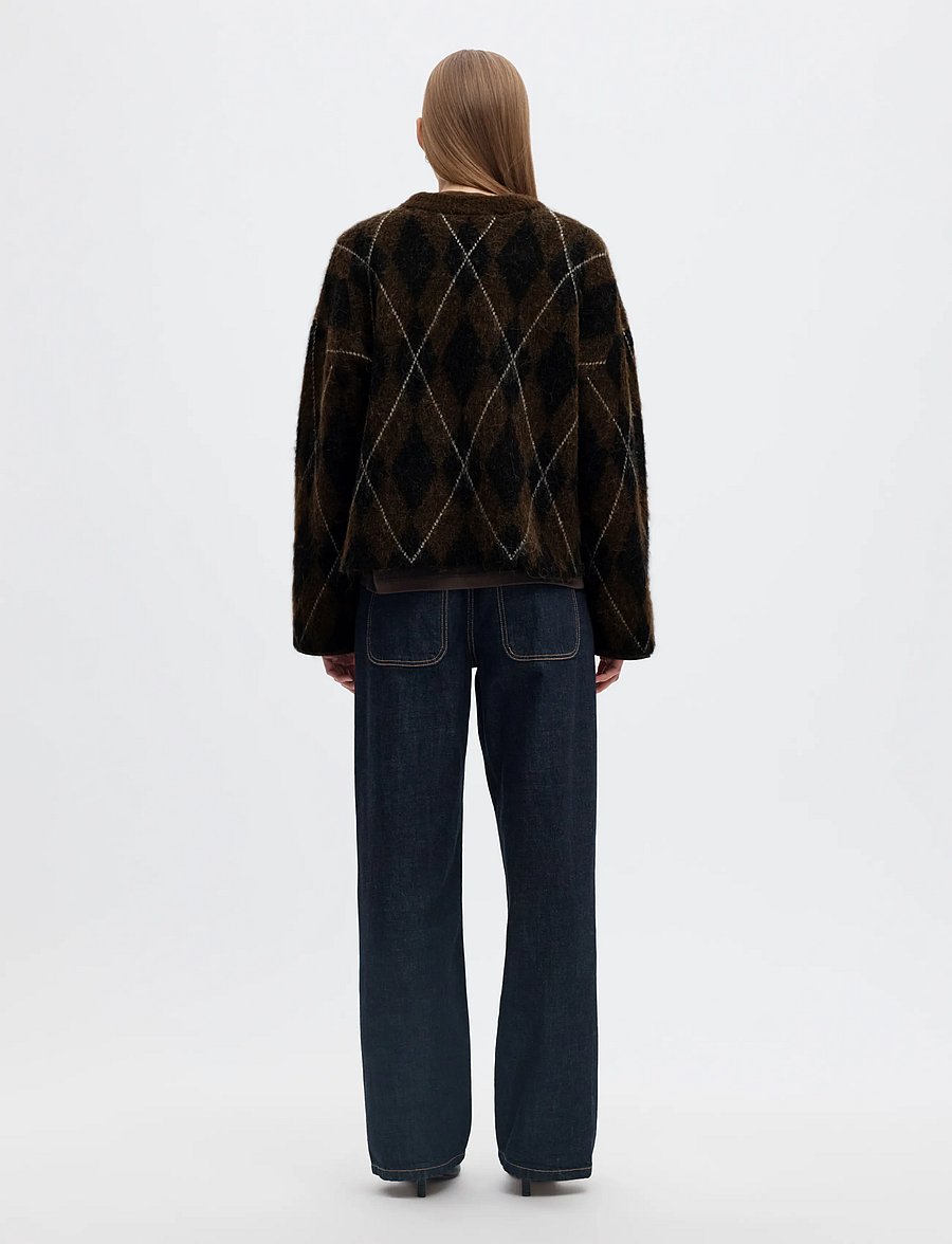 Selected - SLWLULU BRUSHED ARGYLE KNIT O-NECK NOOS - pullover - delicioso - 2