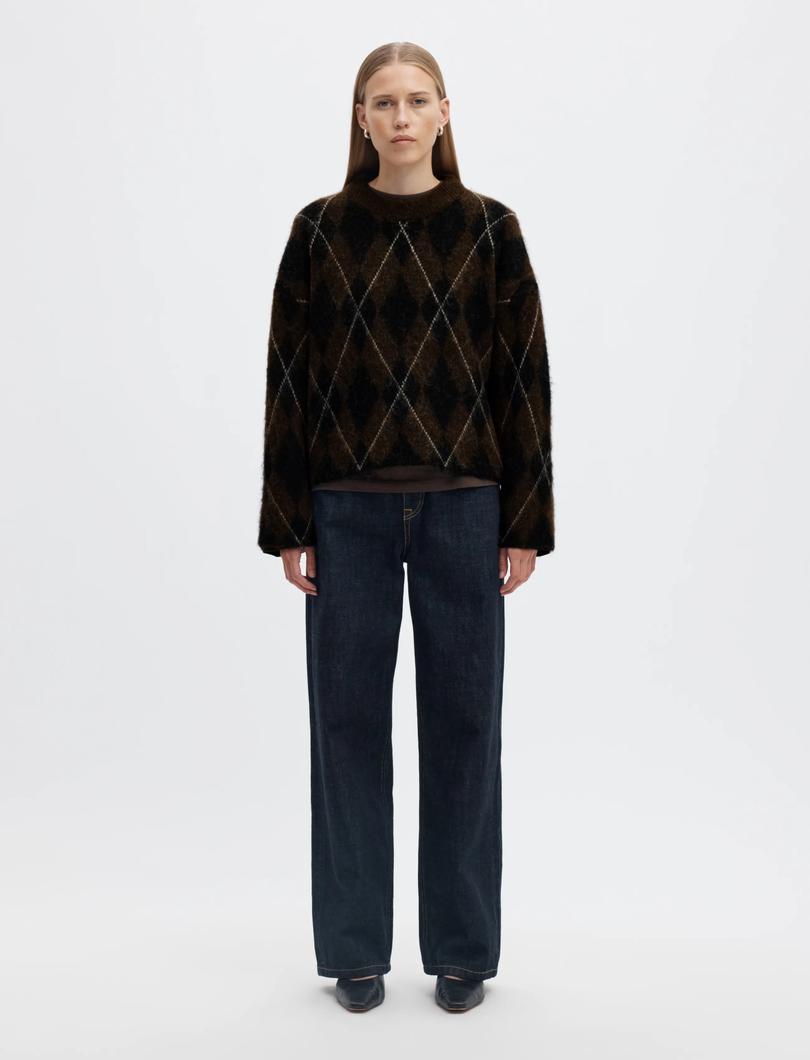 Selected - SLWLULU BRUSHED ARGYLE KNIT O-NECK NOOS - pullover - delicioso - 3