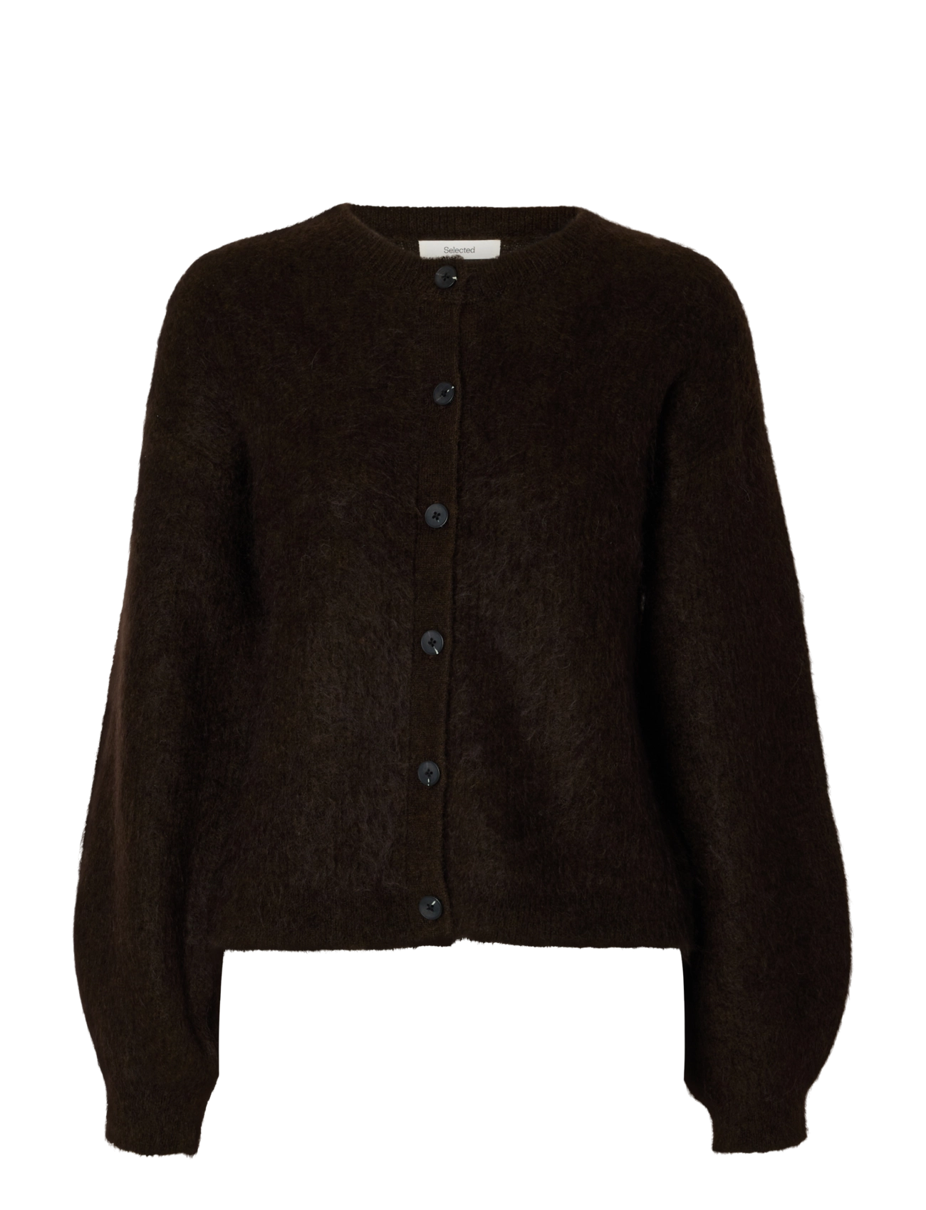 Selected SLWMIRA LS KNIT O-NECK CARDIGAN - Stickat - DELICIOSO / brown