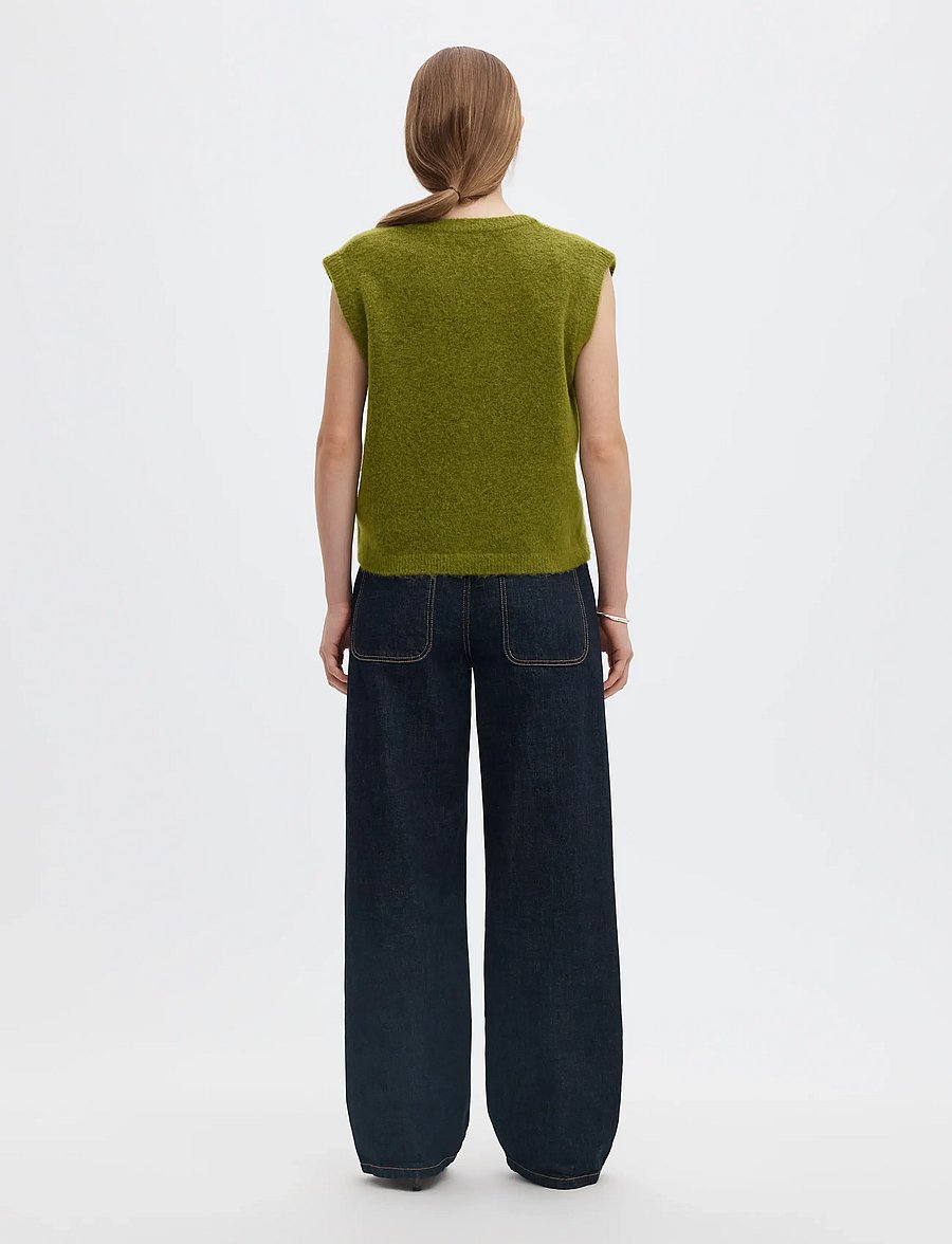 Selected - SLWLULU BRUSHED V-NECK VEST NOOS - strickwesten - cardamom seed - 2