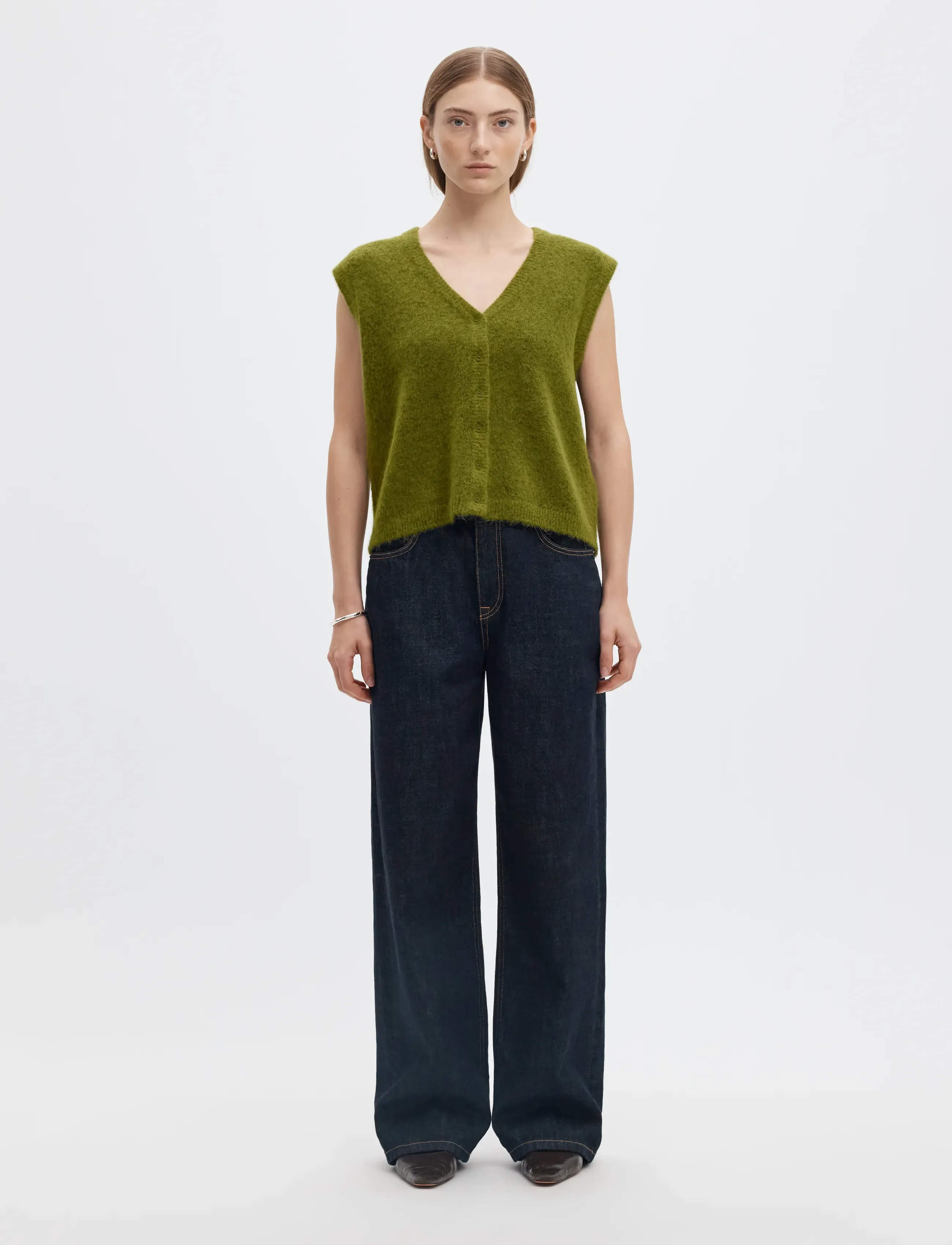 SELECTED Slwlulu Brushed V-Neck Vest Noos västar dam – bild 3