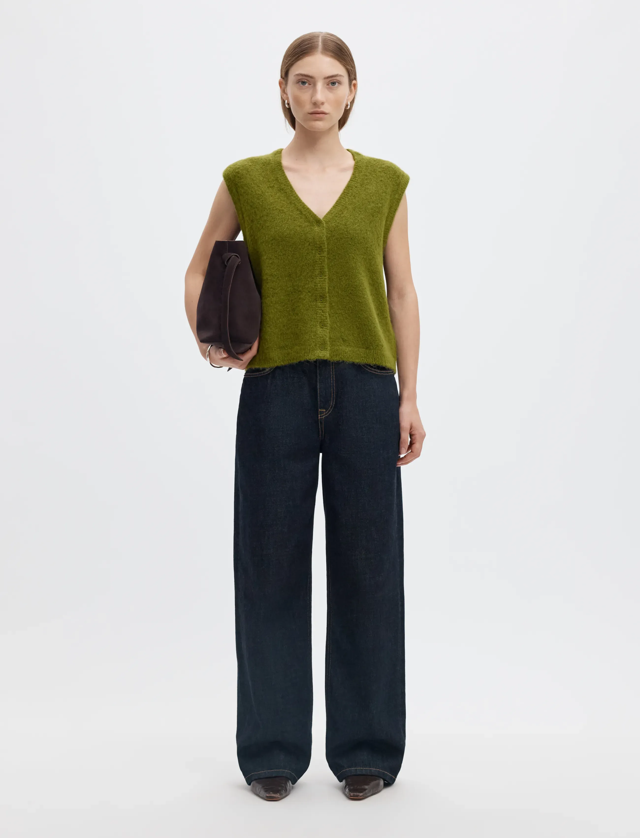 SELECTED Slwlulu Brushed V-Neck Vest Noos västar dam – bild 5