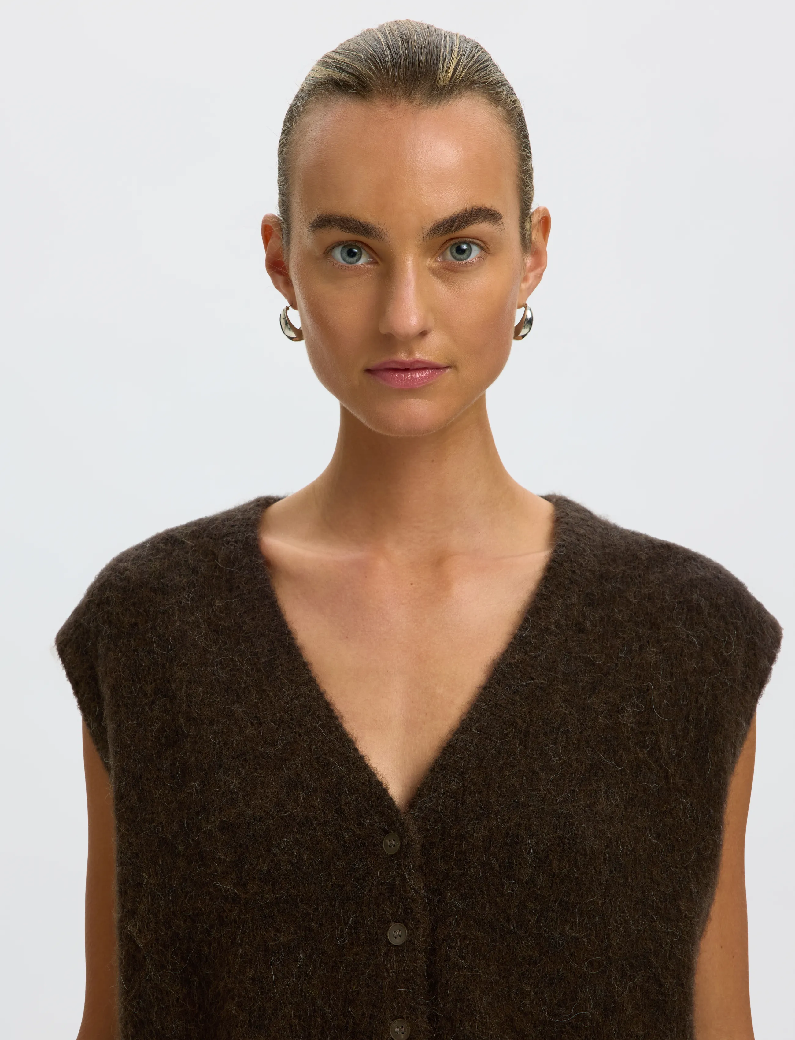 SELECTED Slwlulu Brushed V-Neck Vest Noos västar dam – bild 4