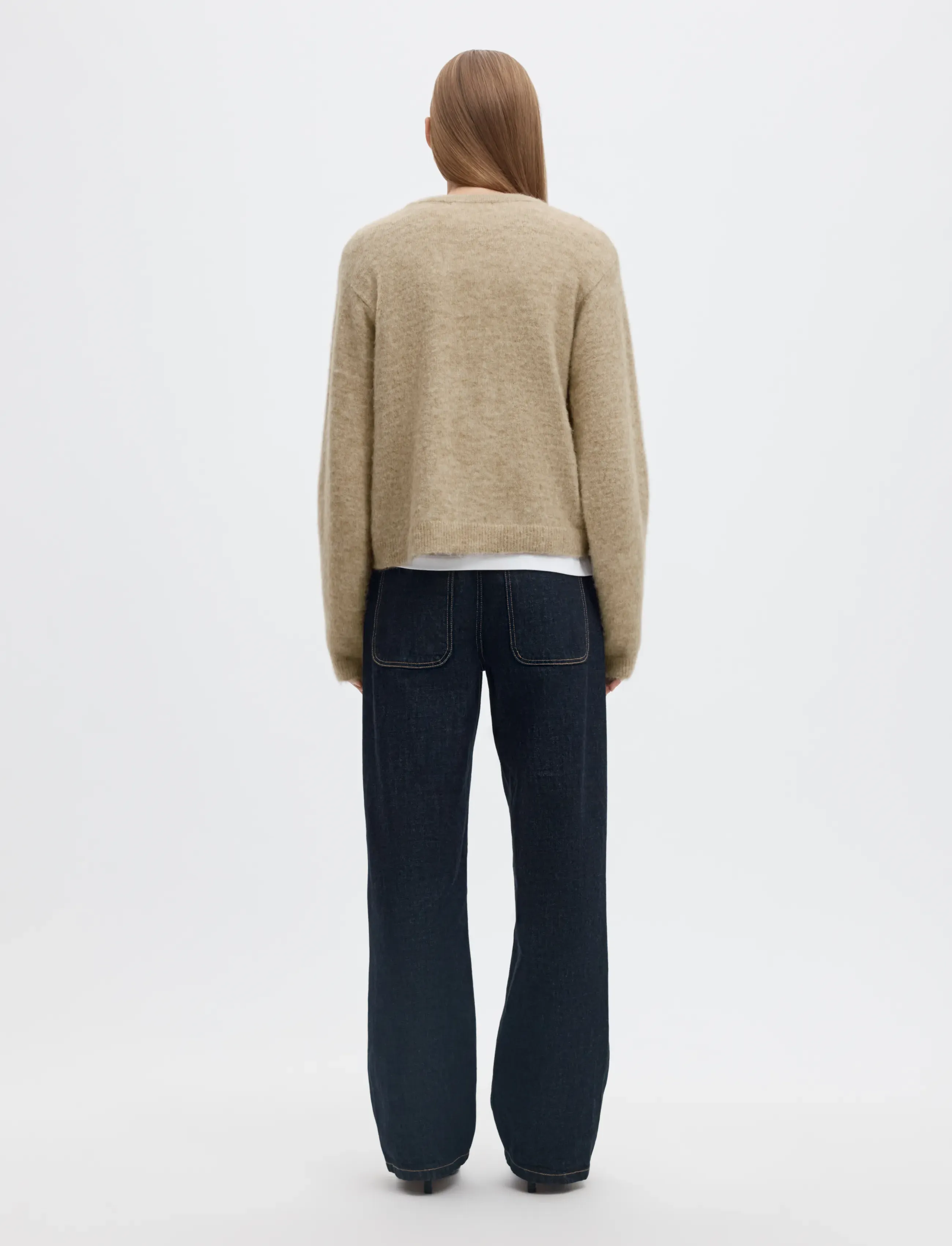 Selected - SLWLULU BRUSHED V-NECK CARDIGAN NOOS - strickjacken - island fossil - 2
