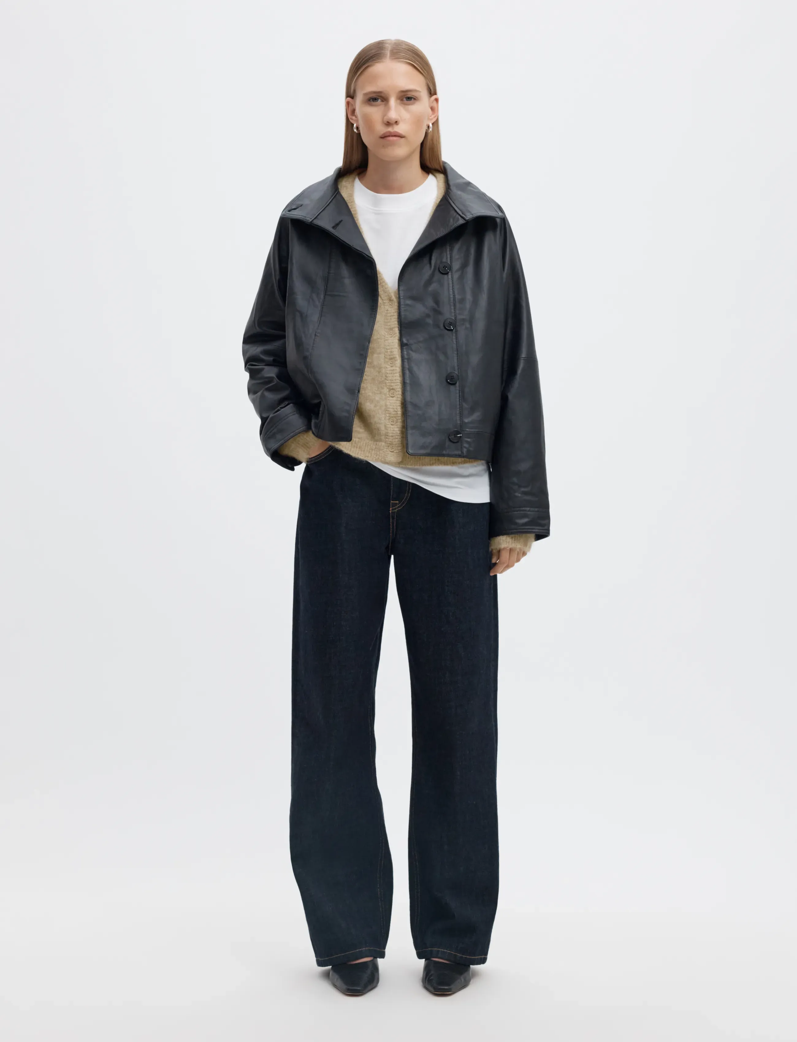 Selected - SLWLULU BRUSHED V-NECK CARDIGAN NOOS - strickjacken - island fossil - 4