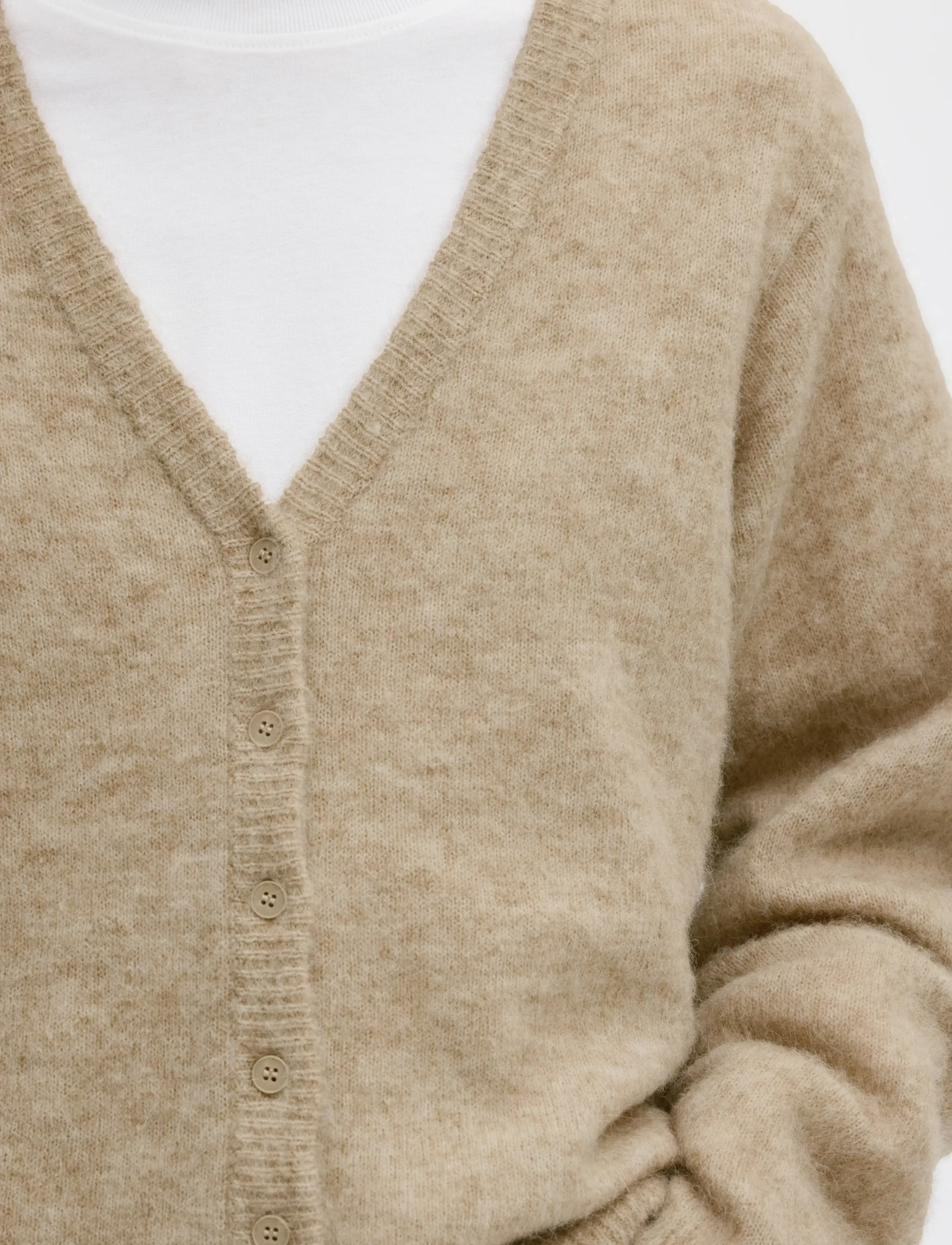 Selected - SLWLULU BRUSHED V-NECK CARDIGAN NOOS - strickjacken - island fossil - 5