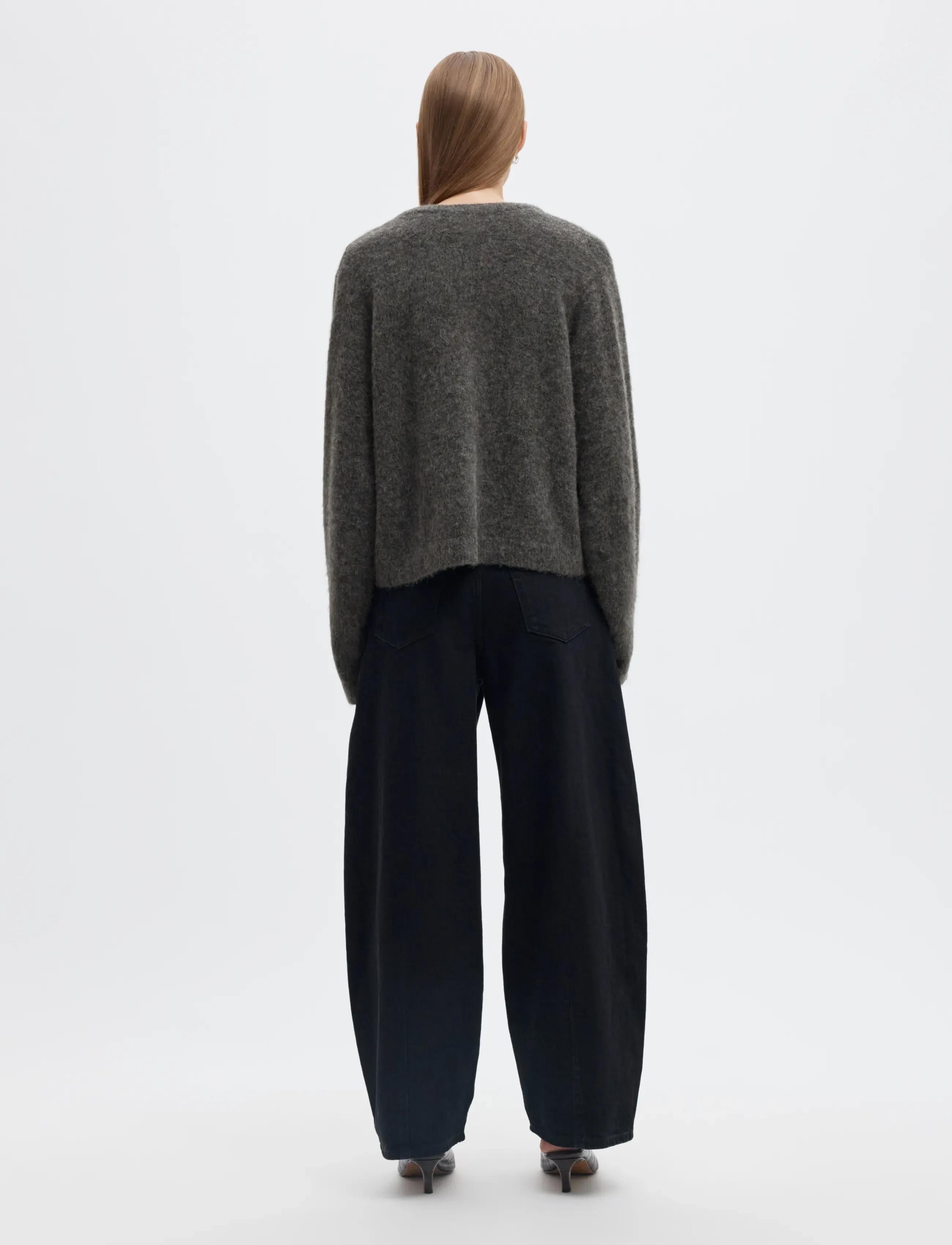 Selected - SLWLULU BRUSHED V-NECK CARDIGAN NOOS - strickjacken - medium grey melange - 2