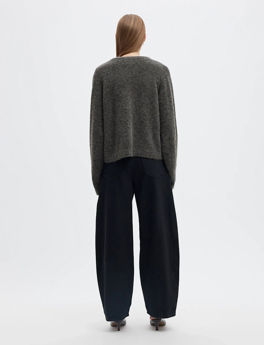Selected - SLWLULU BRUSHED V-NECK CARDIGAN NOOS - strickjacken - medium grey melange - 2