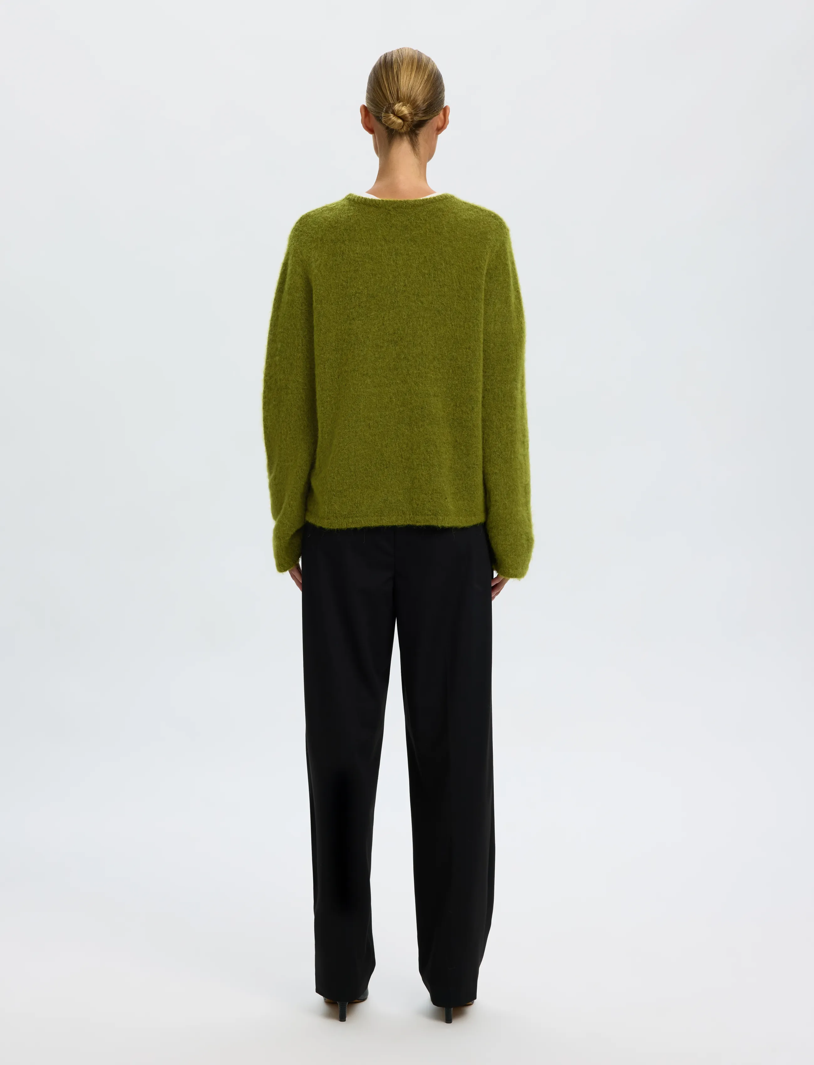 SELECTED Slwlulu Brushed Ls Knit O-Neck Noos stickade tröjor dam – bild 2
