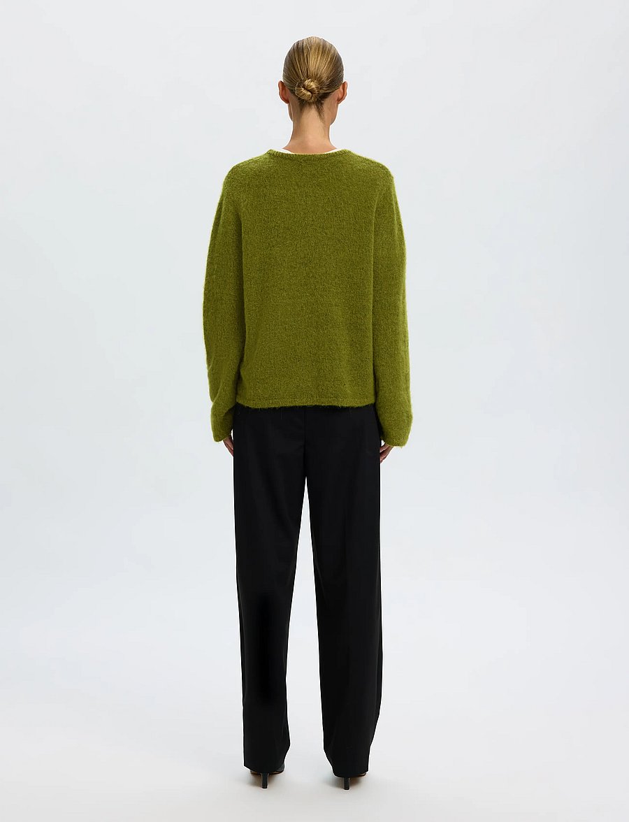 Selected - SLWLULU BRUSHED LS KNIT O-NECK NOOS - jumpers - cardamom seed - 2