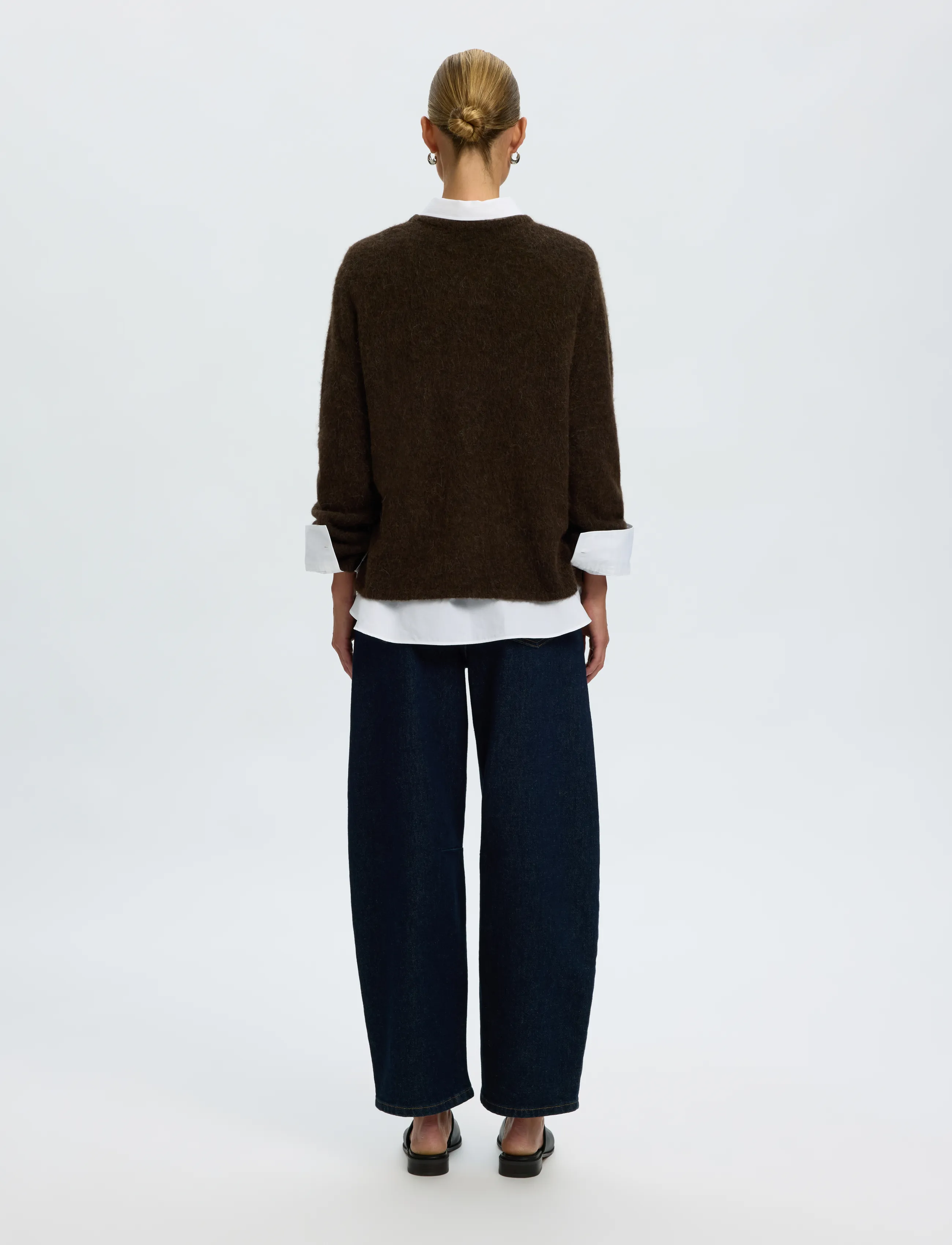 SELECTED Slwlulu Brushed Ls Knit O-Neck Noos stickade tröjor dam – bild 2