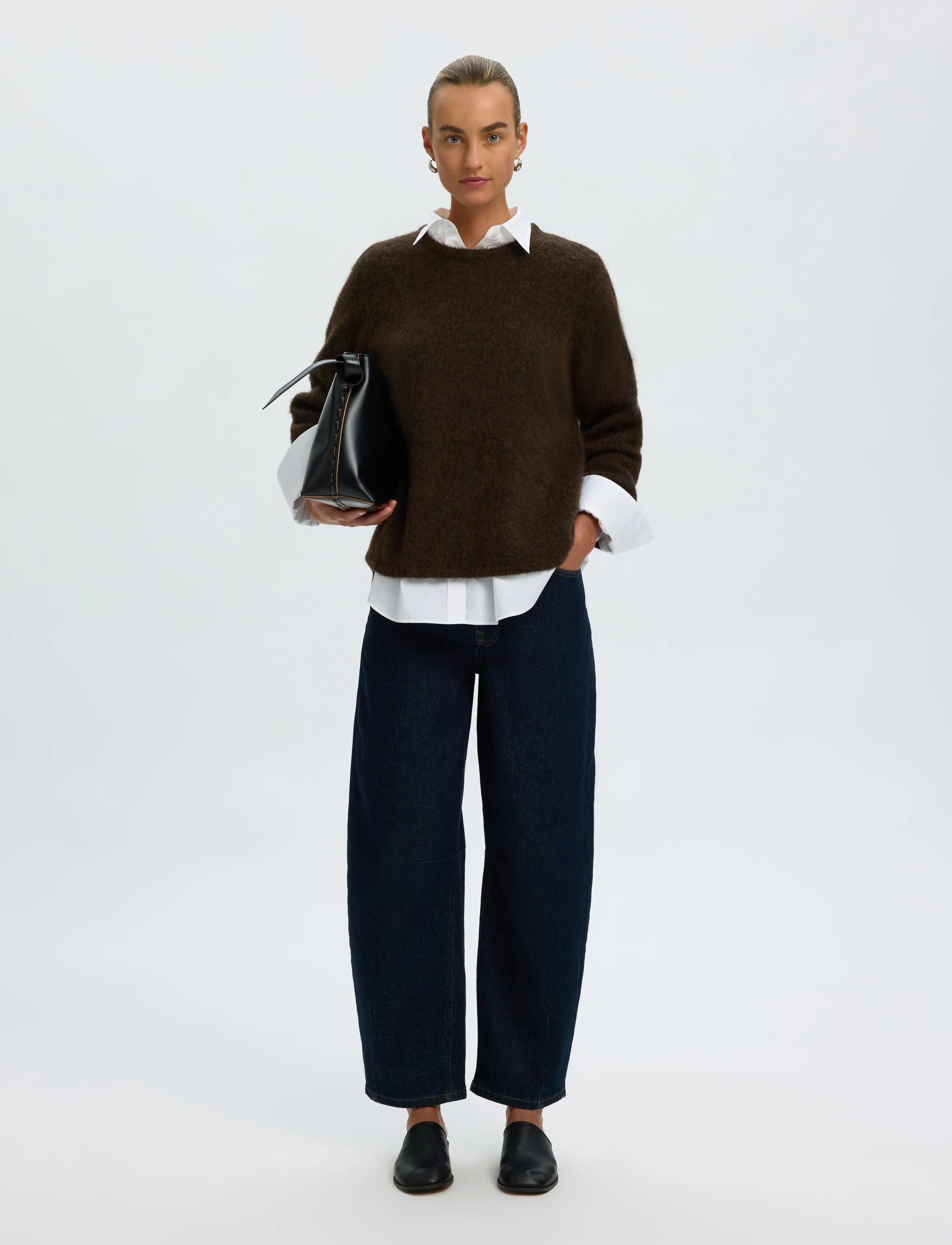 SELECTED Slwlulu Brushed Ls Knit O-Neck Noos stickade tröjor dam – bild 5