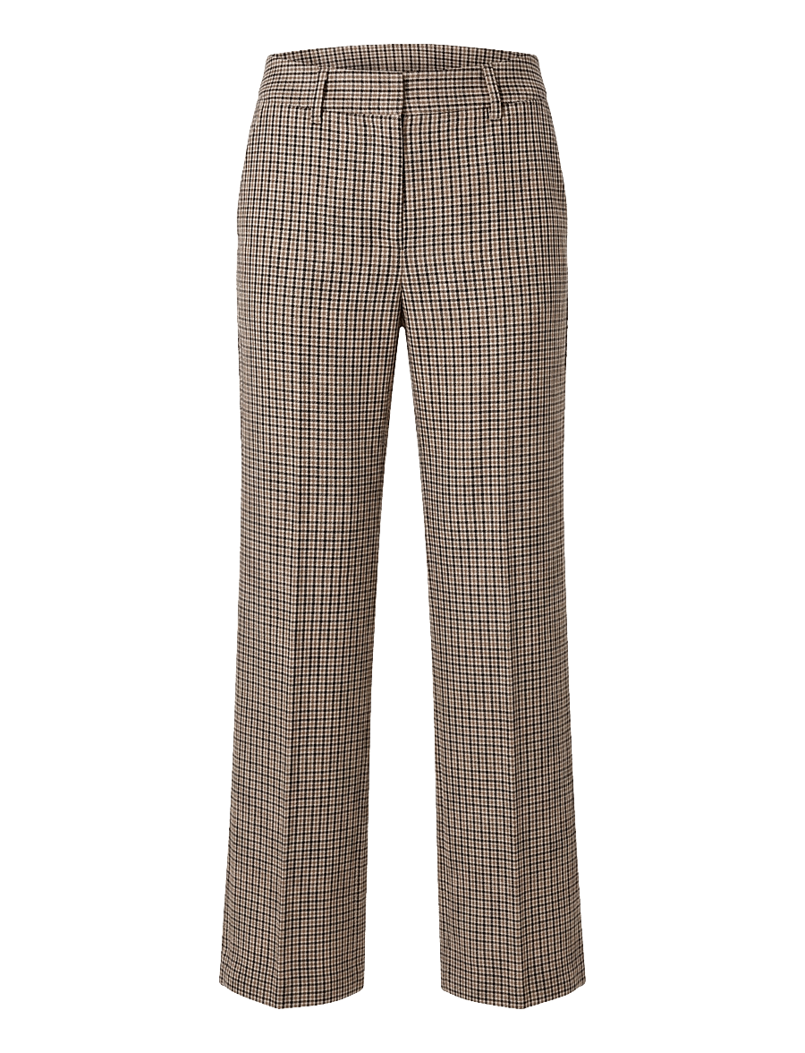 Selected - SLWRITA MW WIDE PANT CHECK - bukser med brede ben - monks robe - 1