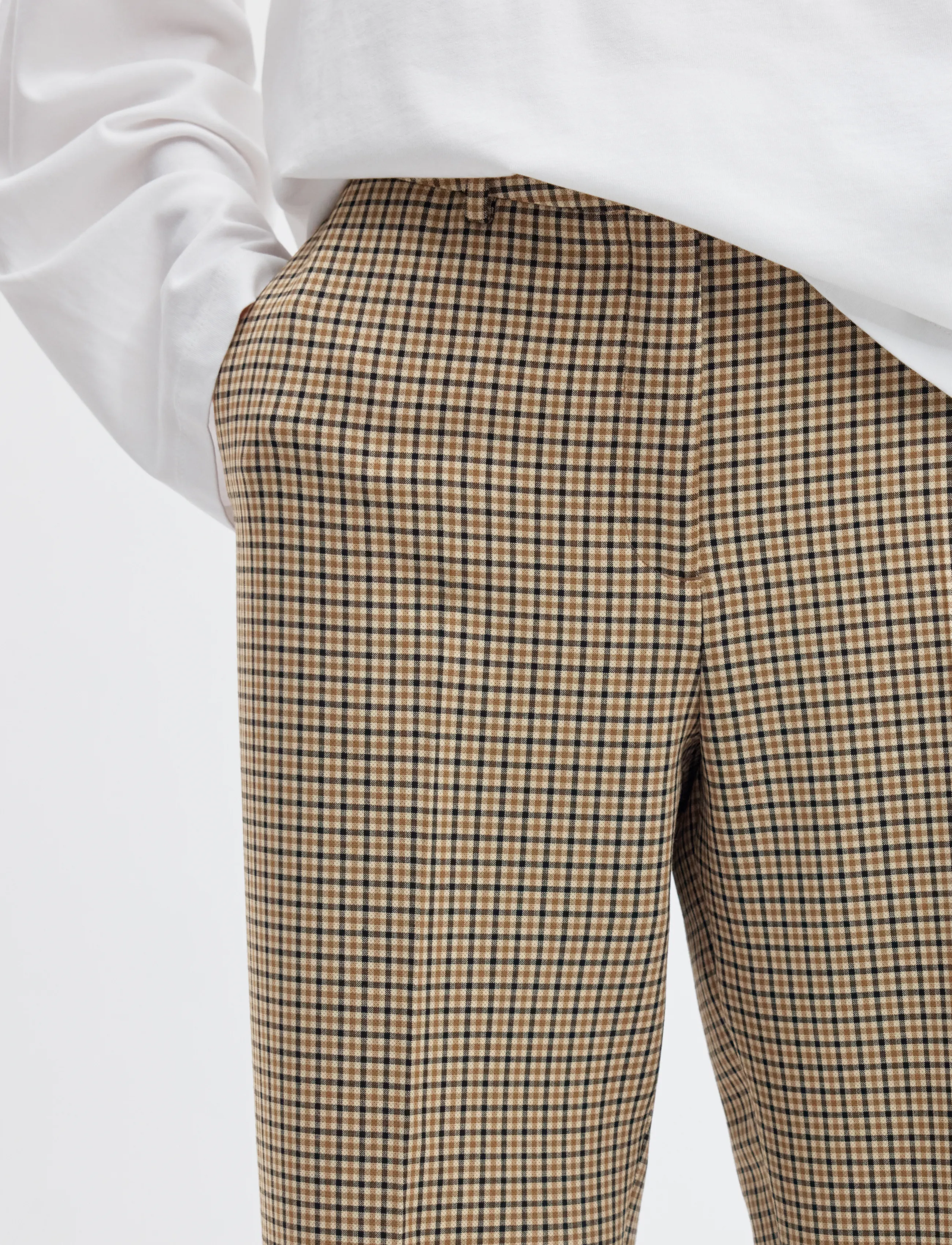 Selected - SLWRITA MW WIDE PANT CHECK - bukser med brede ben - monks robe - 4