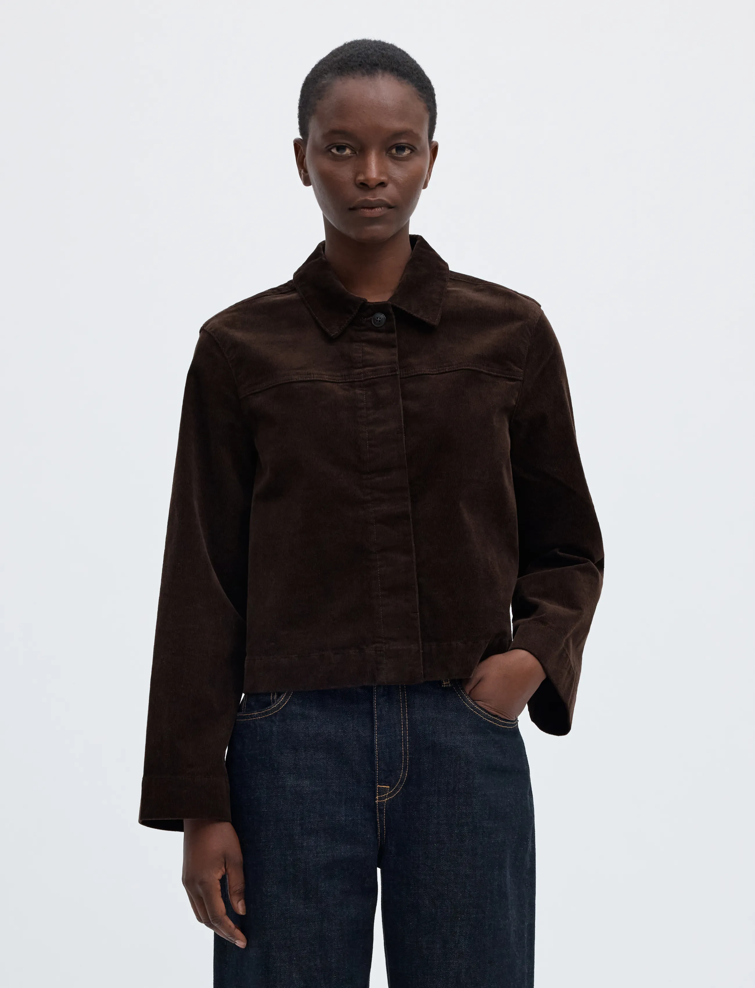 Selected SLWRUNA BOXY CORDUROY JACKET - Jacken - DELICIOSO / brown