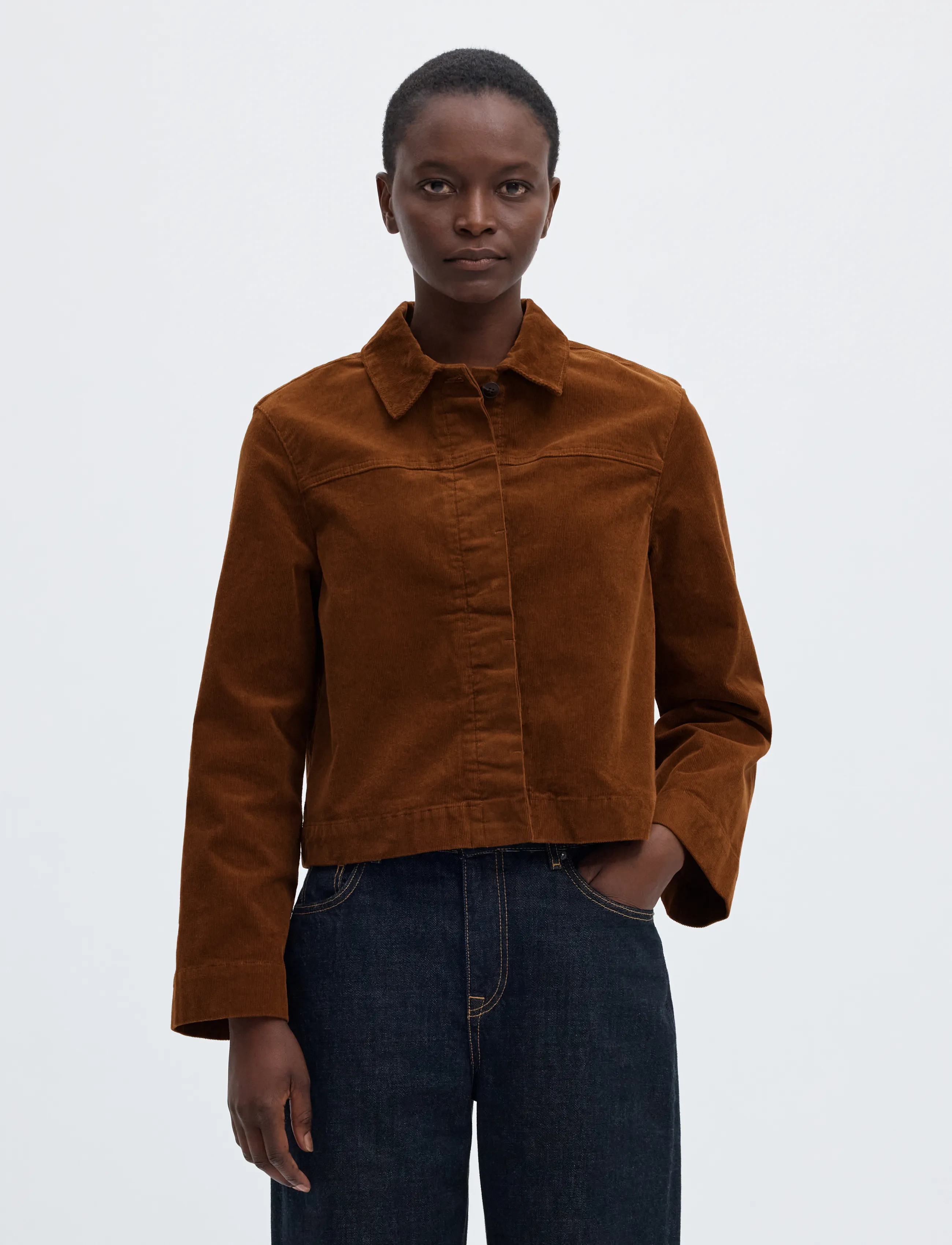 Selected SLWRUNA BOXY CORDUROY JACKET - Selected - MONKS ROBE / brown