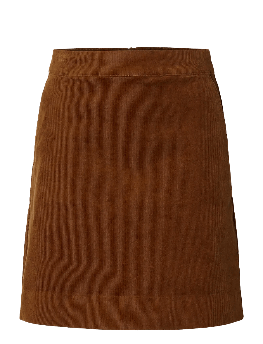 Selected - SLWRUNA SHORT HW CORDUROY SKIRT - monks robe - 1