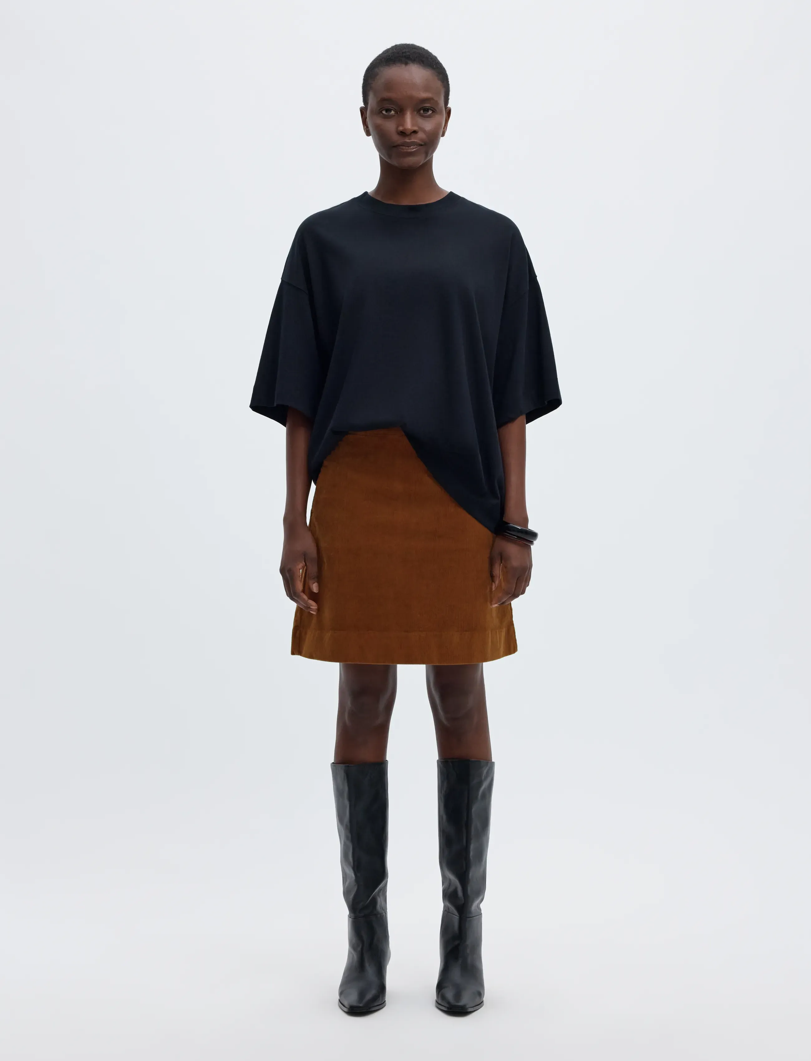 Selected - SLWRUNA SHORT HW CORDUROY SKIRT - monks robe - 3