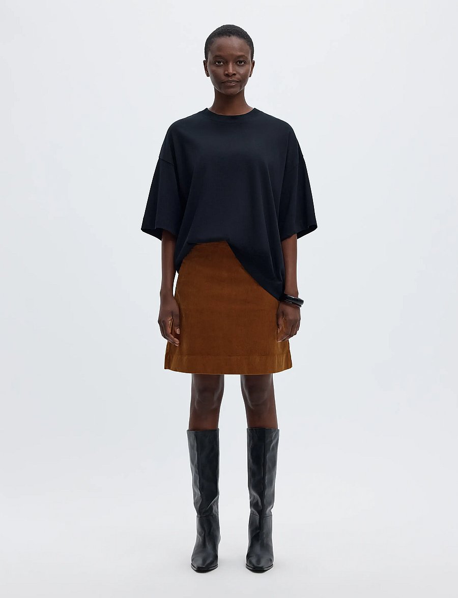 Selected - SLWRUNA SHORT HW CORDUROY SKIRT - monks robe - 3