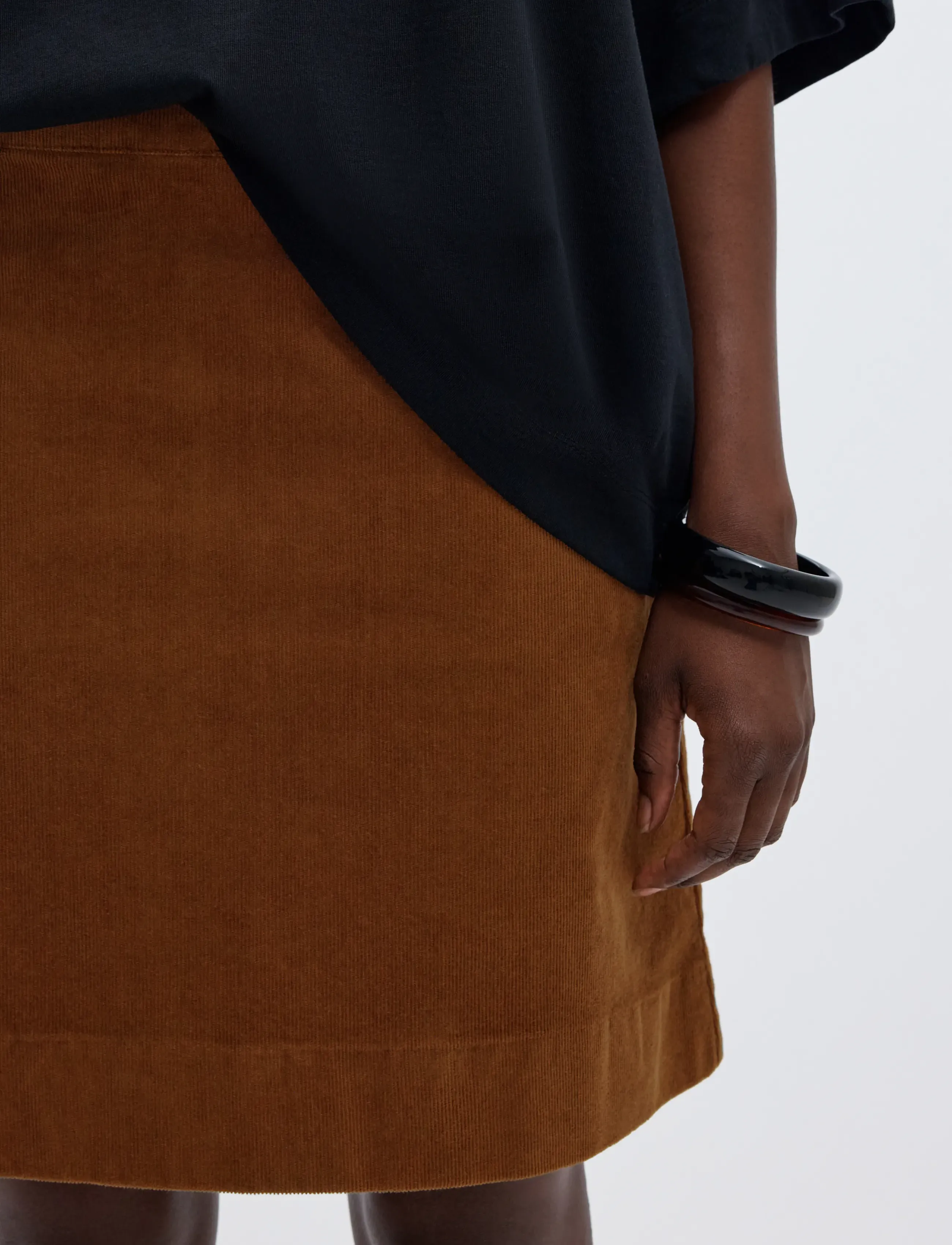 Selected - SLWRUNA SHORT HW CORDUROY SKIRT - monks robe - 4