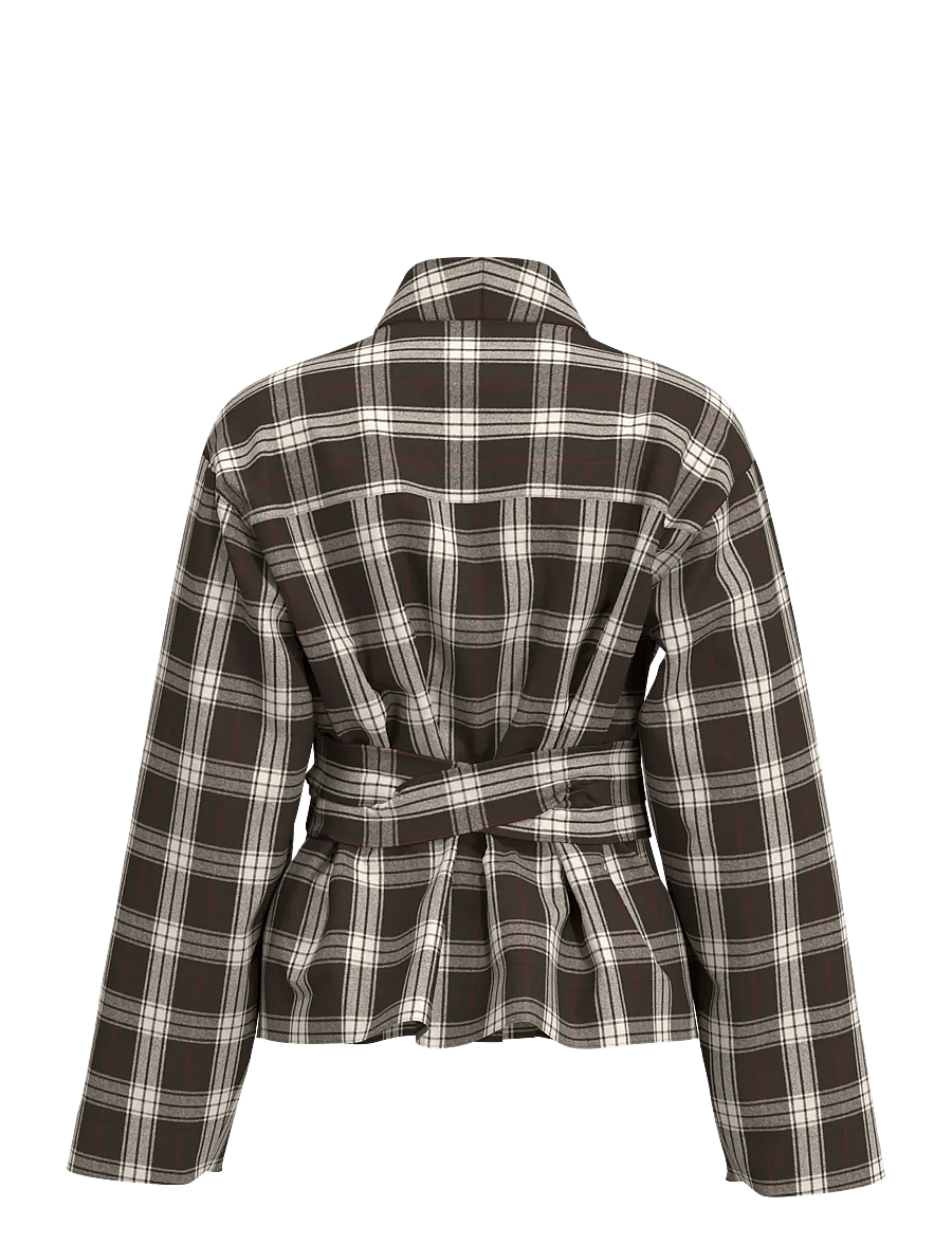 Selected - SLWJAYLEN MEL LS CHECK KIMONO TOP - långärmade blusar - delicioso - 2