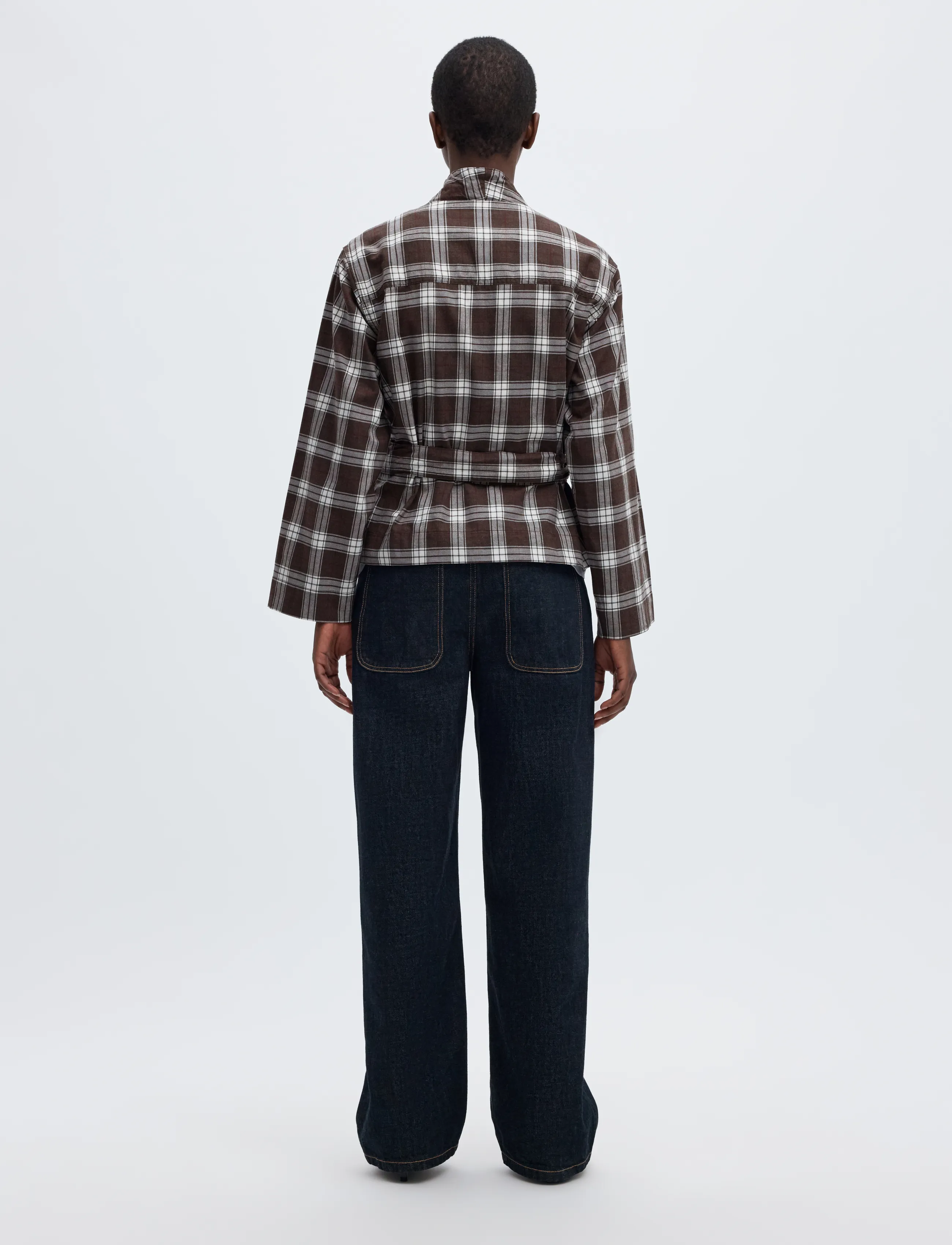 Selected - SLWJAYLEN MEL LS CHECK KIMONO TOP - långärmade blusar - delicioso - 3