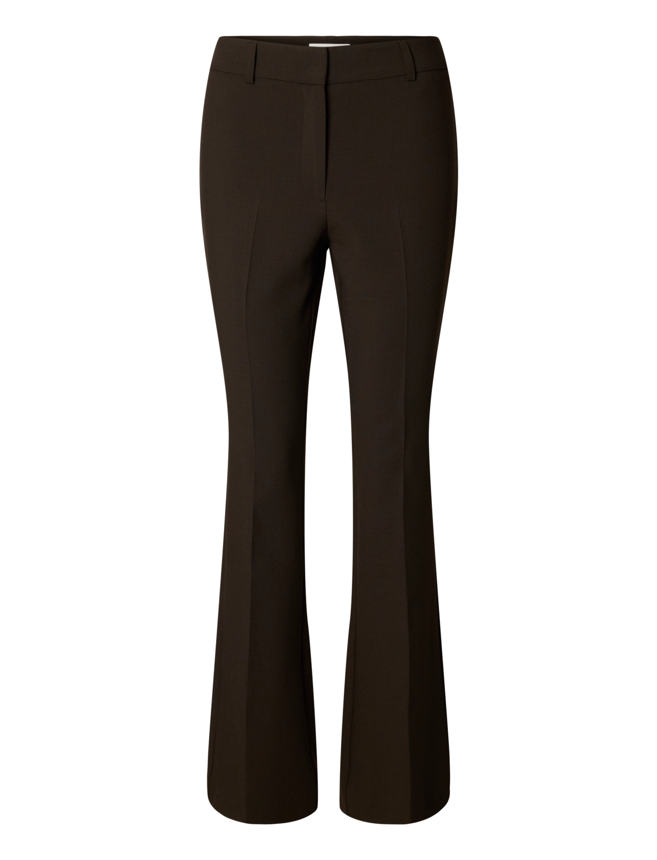 Selected SLWRITA MW SLIM FLARED PANT MEL - Slim-Fit Hosen - DELICIOSO / brown