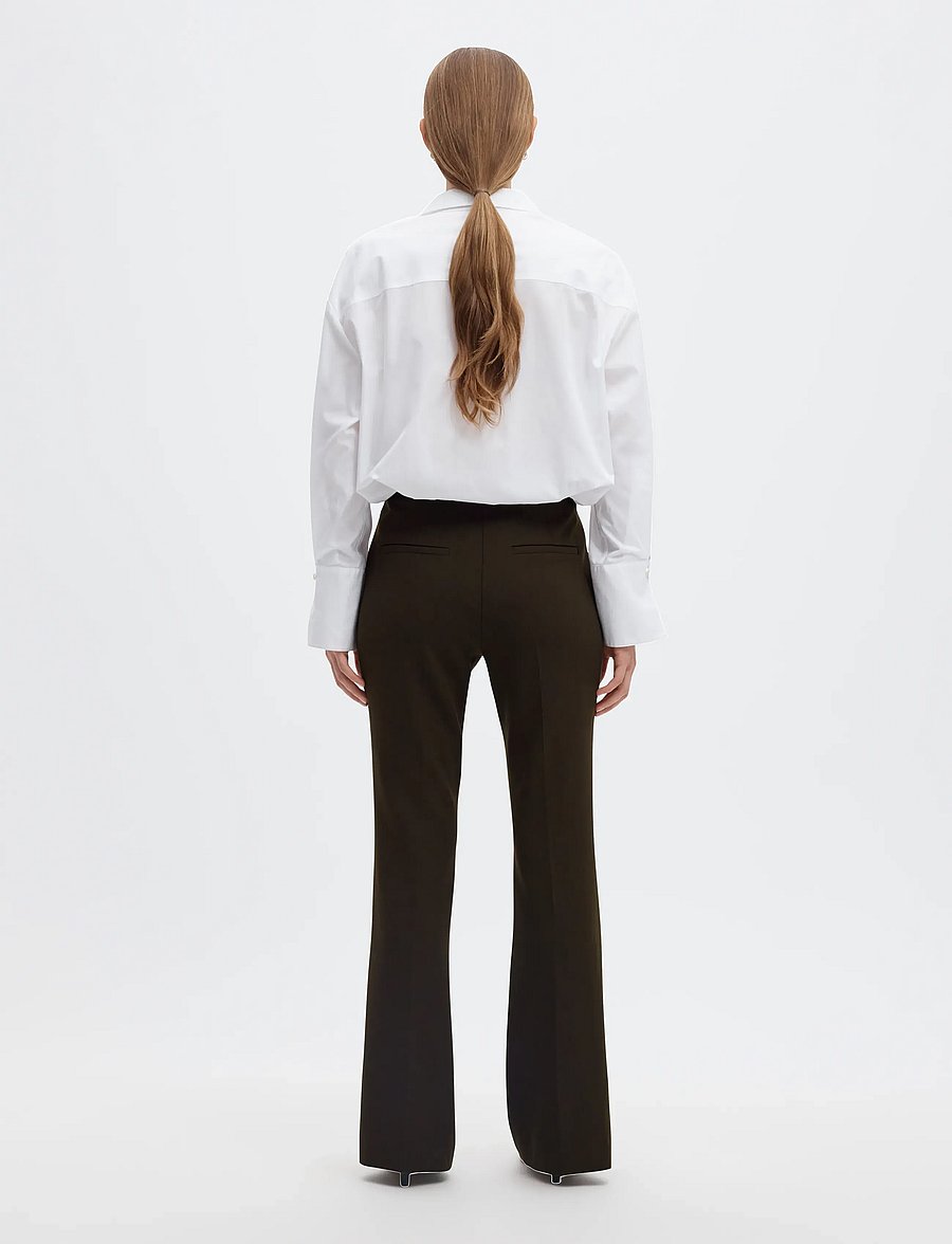 Selected - SLWRITA MW SLIM FLARED PANT MEL - utsvängda byxor - delicioso - 2