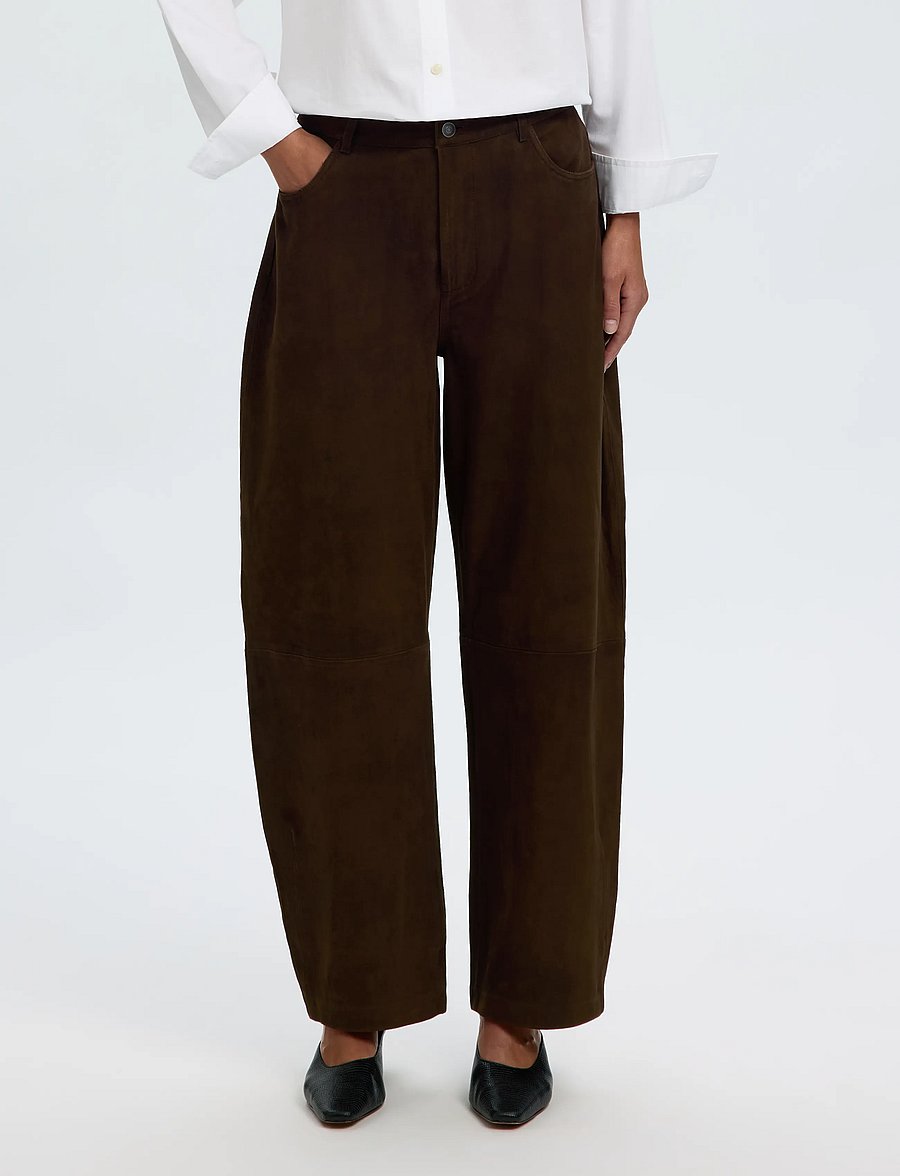 Selected - SLWKAYA MW SUEDE BARREL TROUSER - delicioso - 0