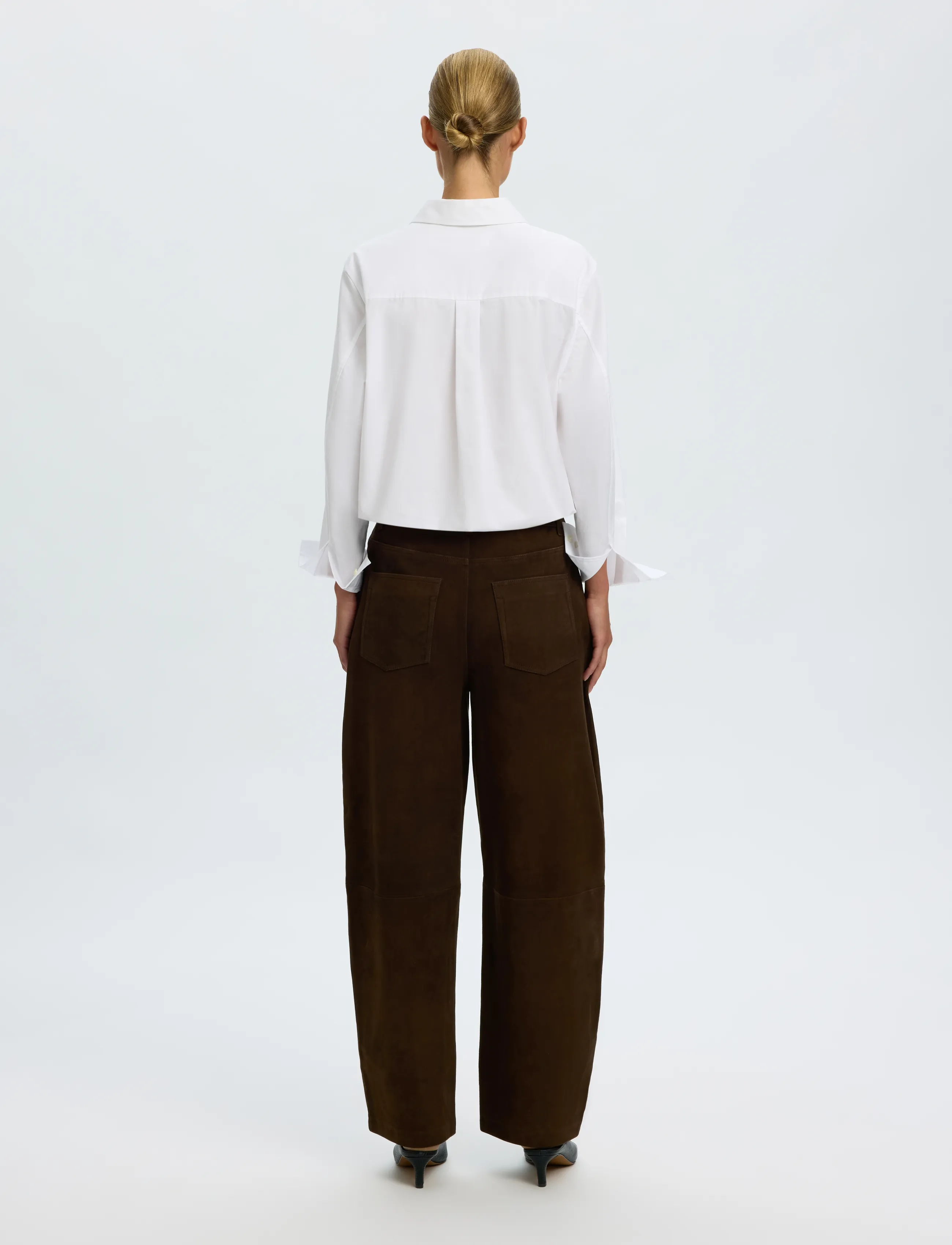 Selected - SLWKAYA MW SUEDE BARREL TROUSER - delicioso - 2