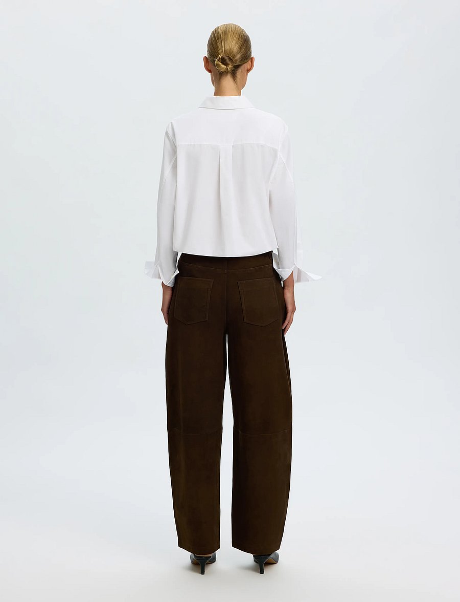 Selected - SLWKAYA MW SUEDE BARREL TROUSER - delicioso - 2